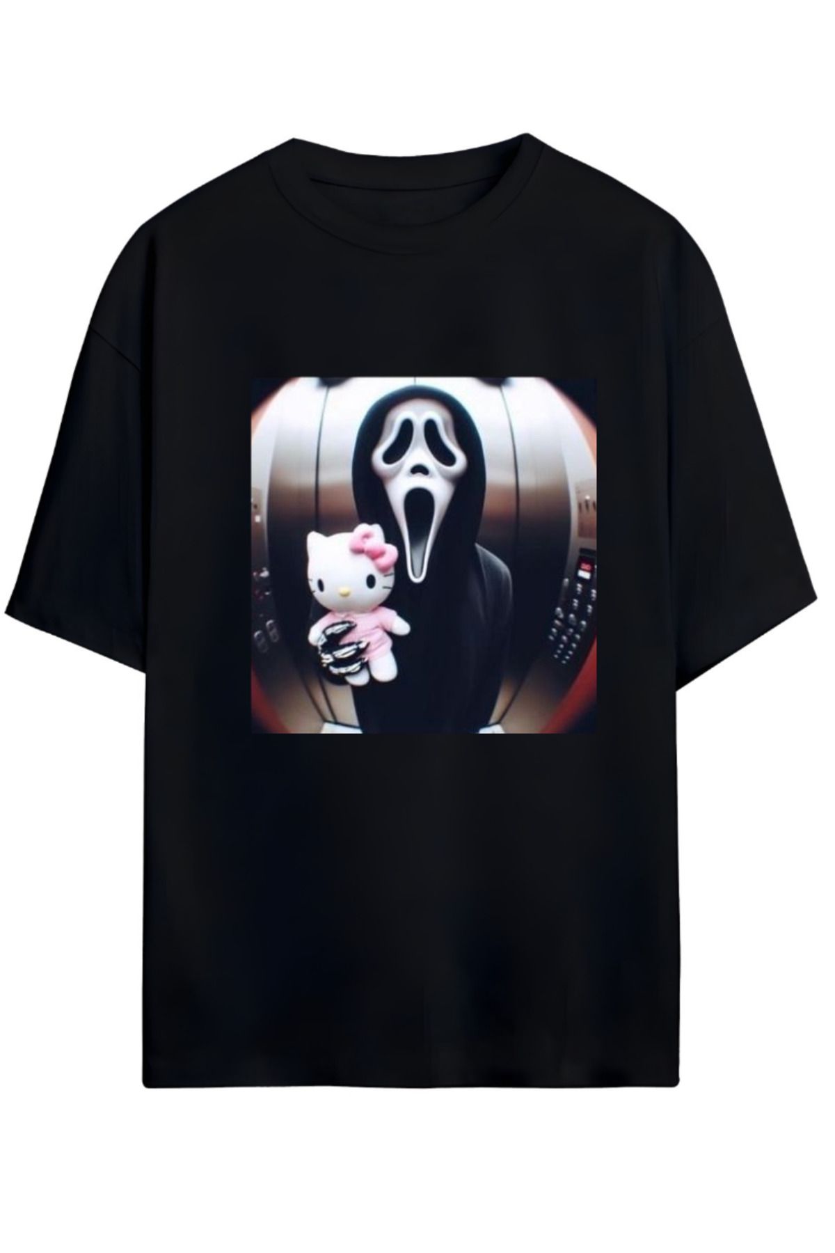 MAGORS GHOST FACE TASARIMLI UNISEX YENİ SEZON OVERSIZE PAMUKLU  T-SHIRT