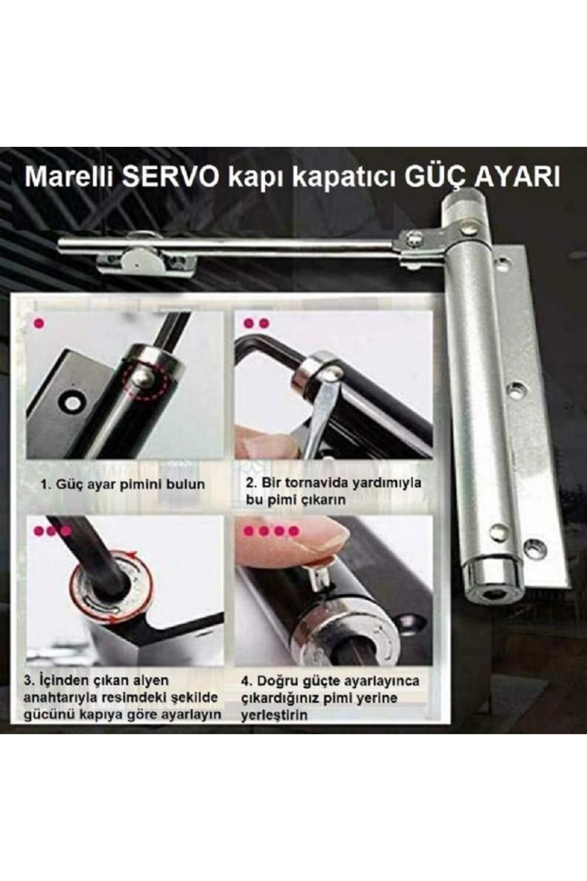 Marelli-Servo Black Black Automatic Door Closer Door Push Spring, Garden Door Closer 3