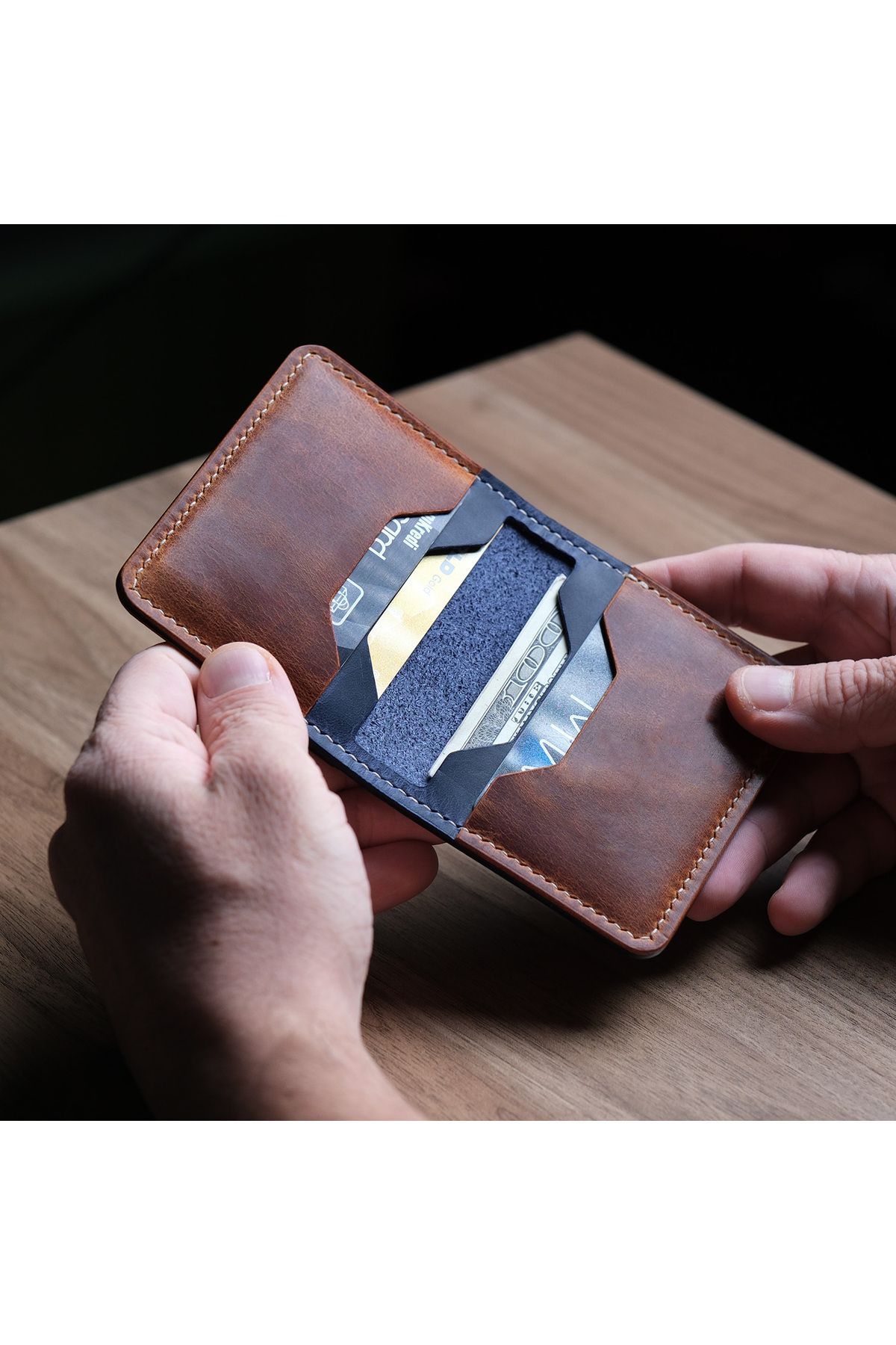 کیف پول مردانه و زنانه چرمی BIFOLD شخصی V2 MINI ممتاز دست ساز shop