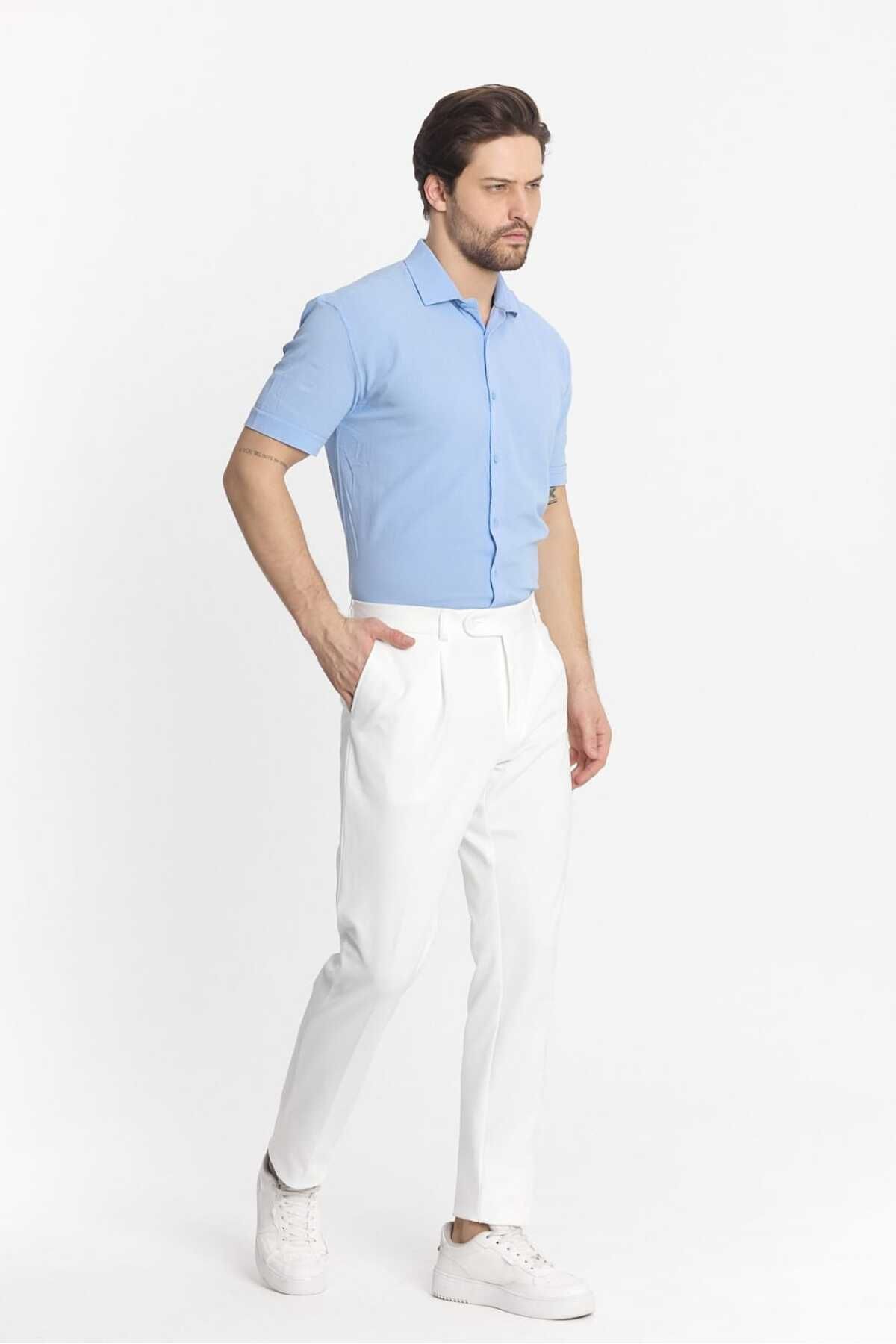Savira-Men's Slimfit Knitted Cotton Trousers - Single Ball, New Season 2