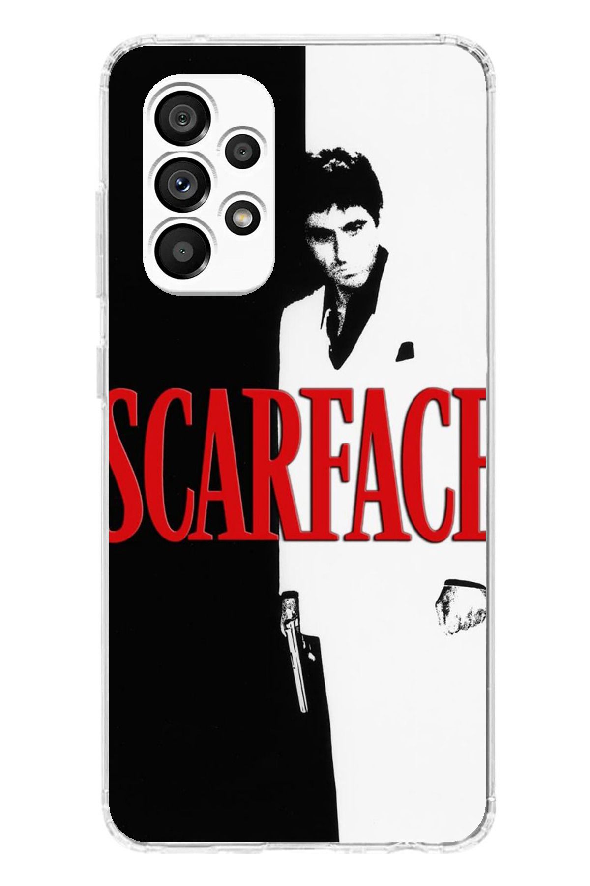 TechTree SAMSUNG Galaxy A23 Uyumlu Scarface Kapak Tasarımlı Şeffaf Silikon Kılıf