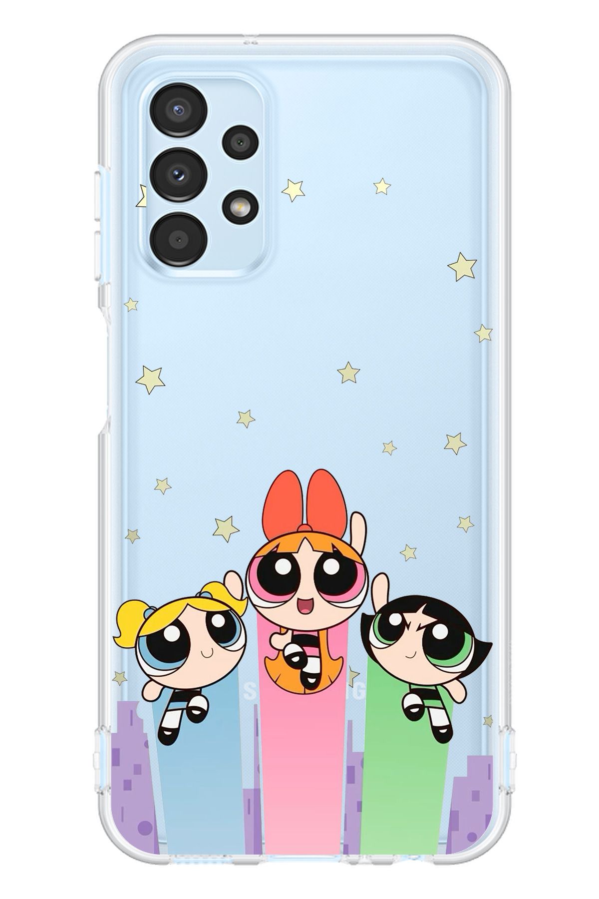 TechTree SAMSUNG Galaxy A13 Uyumlu Powerpuff Girls Tasarımlı Şeffaf Silikon Kılıf