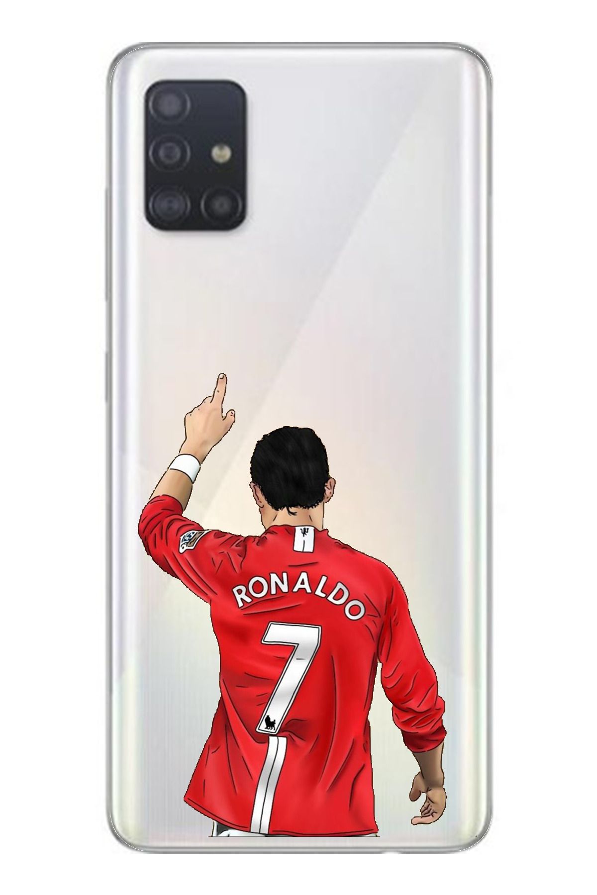 TechTree SAMSUNG Galaxy A51 Uyumlu C. Ronaldo Forma Tasarımlı Şeffaf Silikon Kılıf