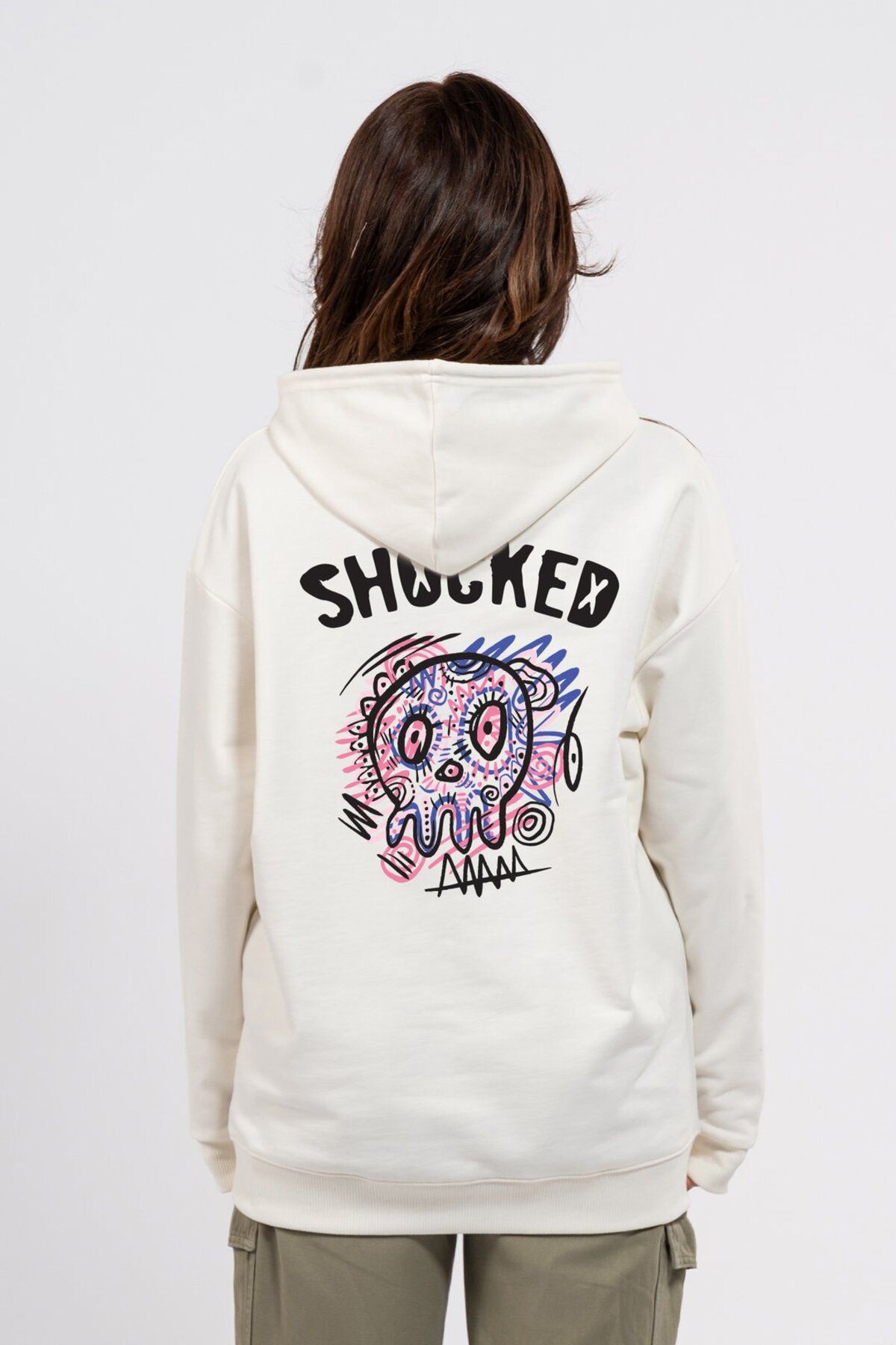 LUMARTA Oversize Sırtta Shocked Baskılı Hoodie