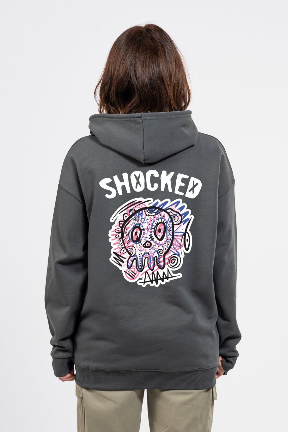 LUMARTA Oversize Sırtta Shocked Baskılı Hoodie