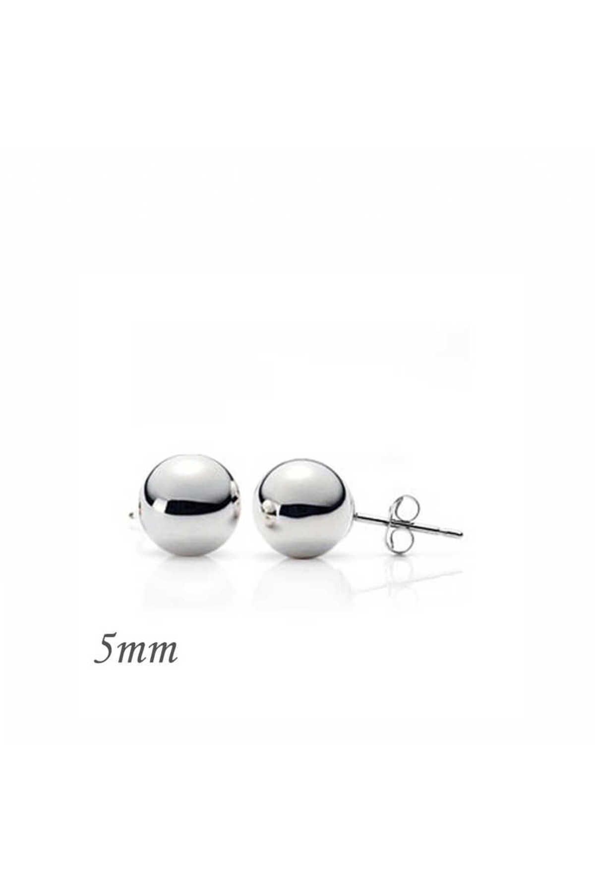 Gumush Gümüş Top Küpe - 5 Mm