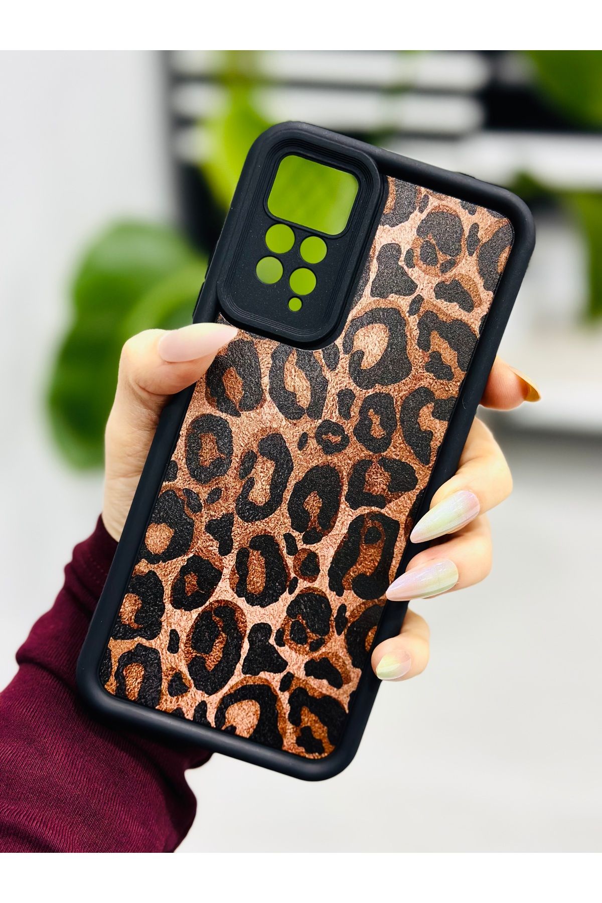 Go Aksesuar-جراب من السيليكون بتصميم الفهد متوافق مع هاتف Note 11 Pro و12 Pro 4G 3