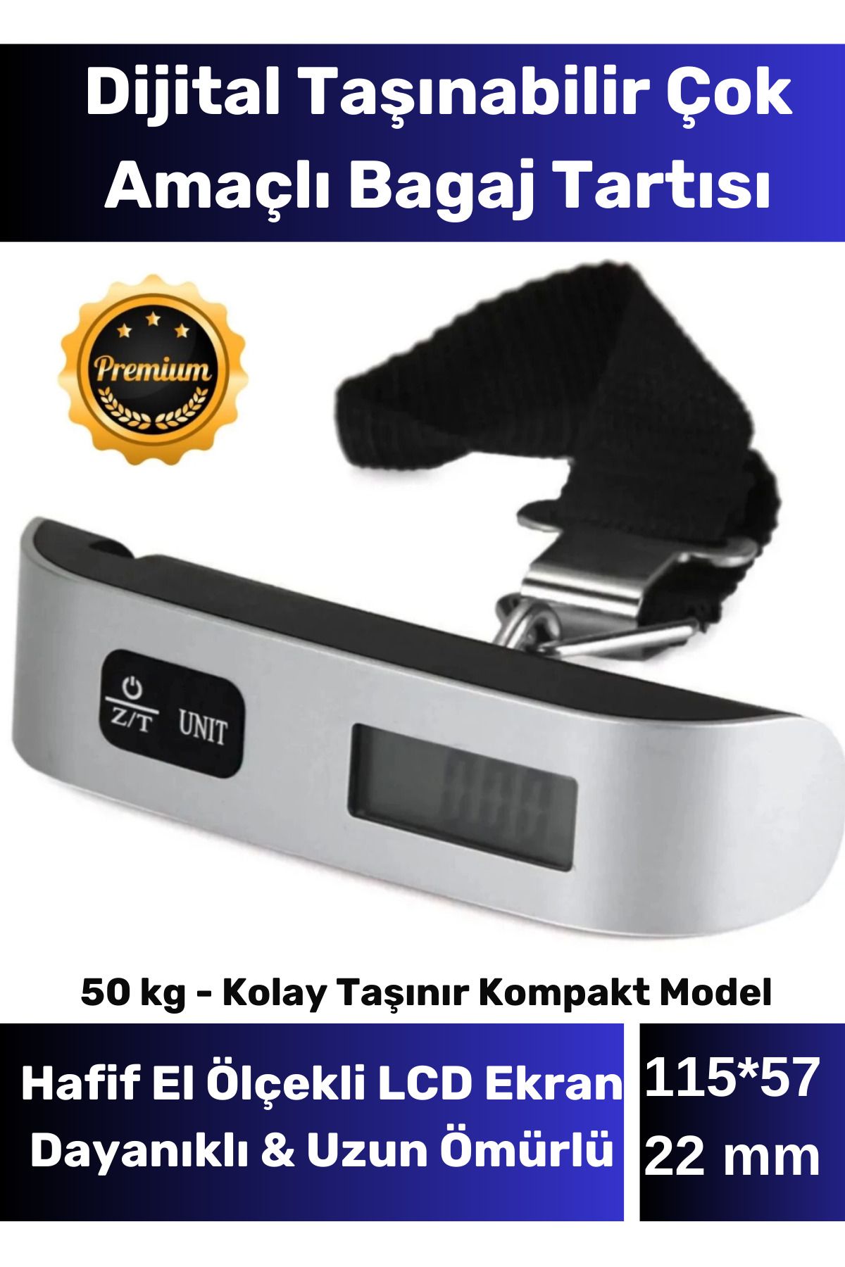 Fernanda Premium Seyahat Bavul Ağırlık Tartı Çok Amaçlı Taşınabilir Dijital Lcd Ekran Bagaj Tartısı Max 50 kg