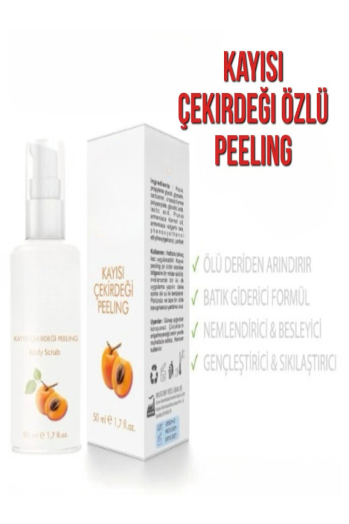 Kayısı Çekirdeği Özlü Nemlendirici Ve Ölü Deriden Arındıran Yüz Ve Vücut Peeling — kayısıpeeling — تصویر 2 از 2
