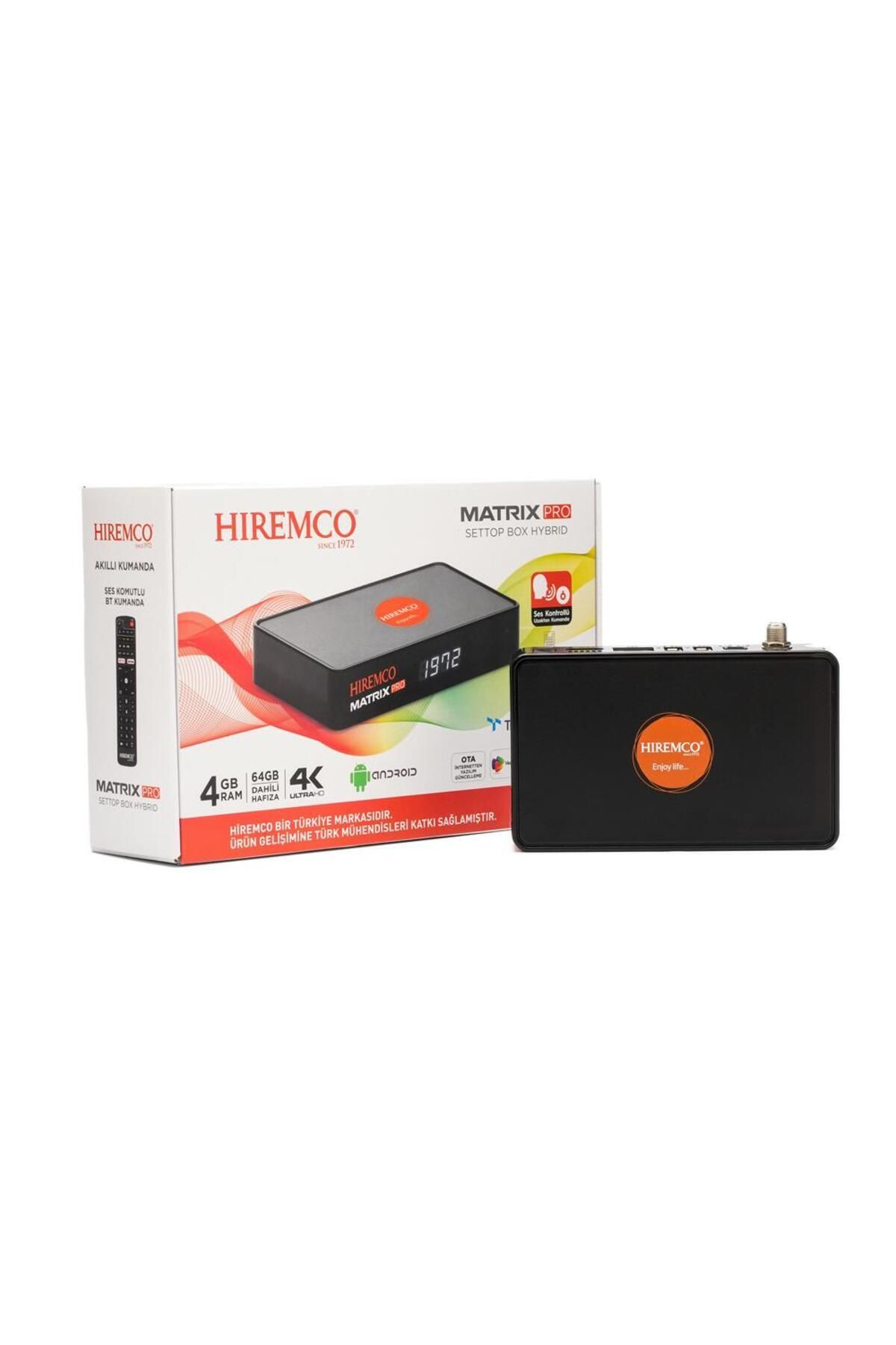 Hiremco-جهاز ماتريكس سيتوب بوكس هايبرد 4 كيه اندرويد ريسيفر ستالايت 4 جيجا رام 64 جيجا ذاكرة داخلية 3