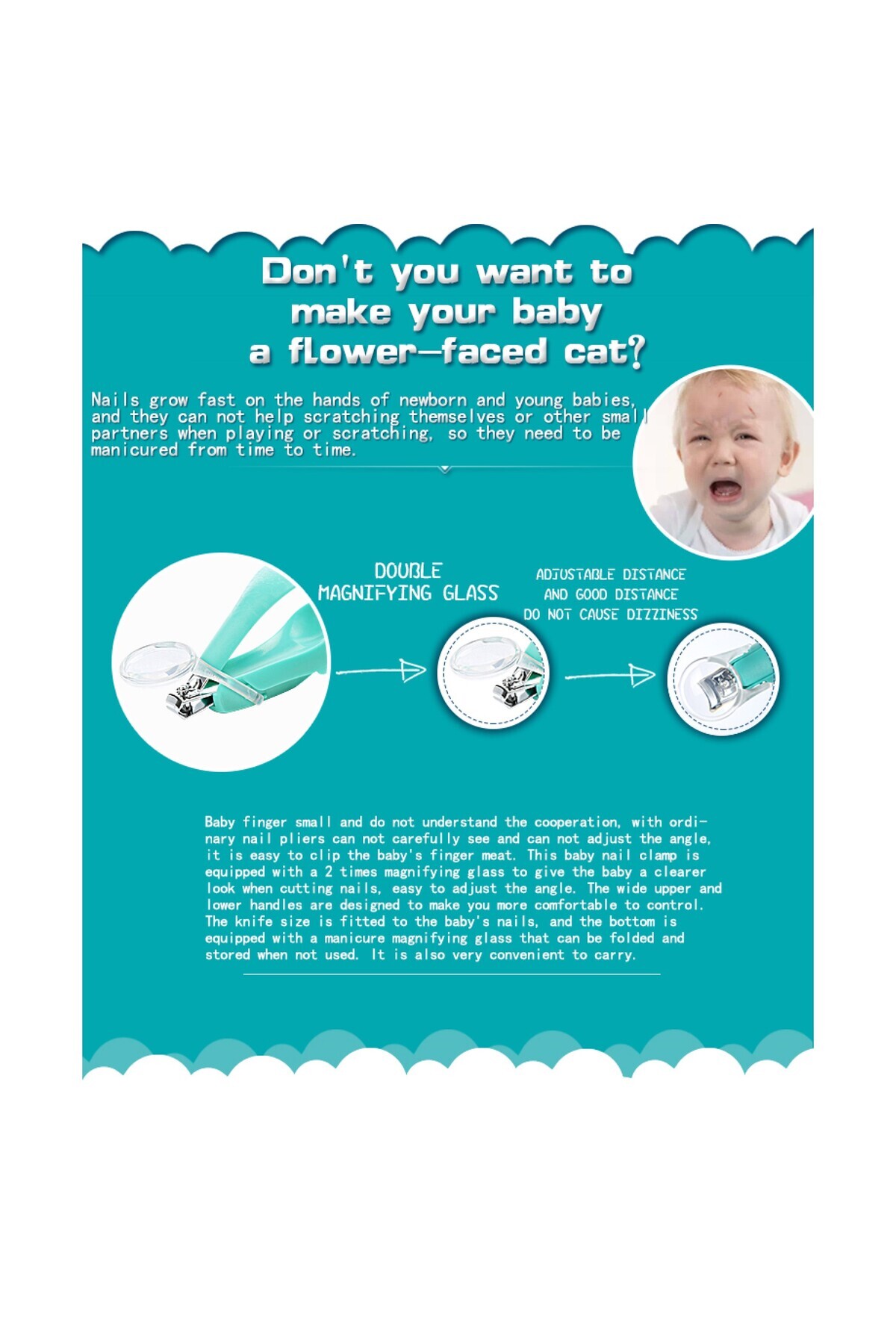 LUQU BABY-Luqu Nail Clipper With Magnifier-Blue 3