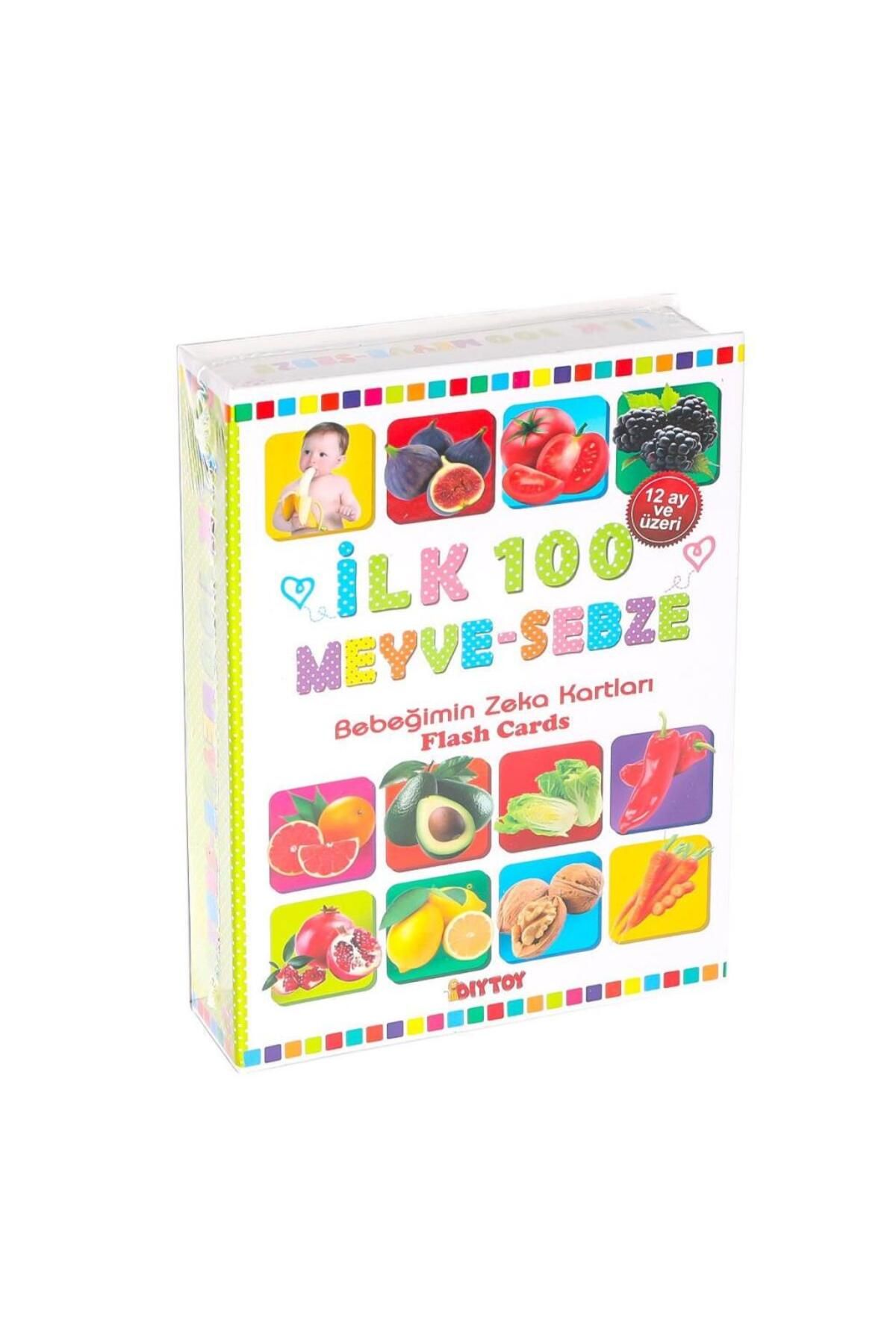 NEZADE STORE 1765 Flash Card İlk 100 Meyveler Eğitici Kartlar -Dıytoy