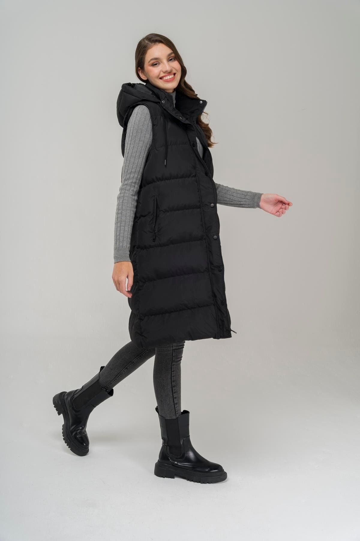 Olcay-Vesta gonflabila cu inchidere cu fermoar cu gluga neagra 8225 4