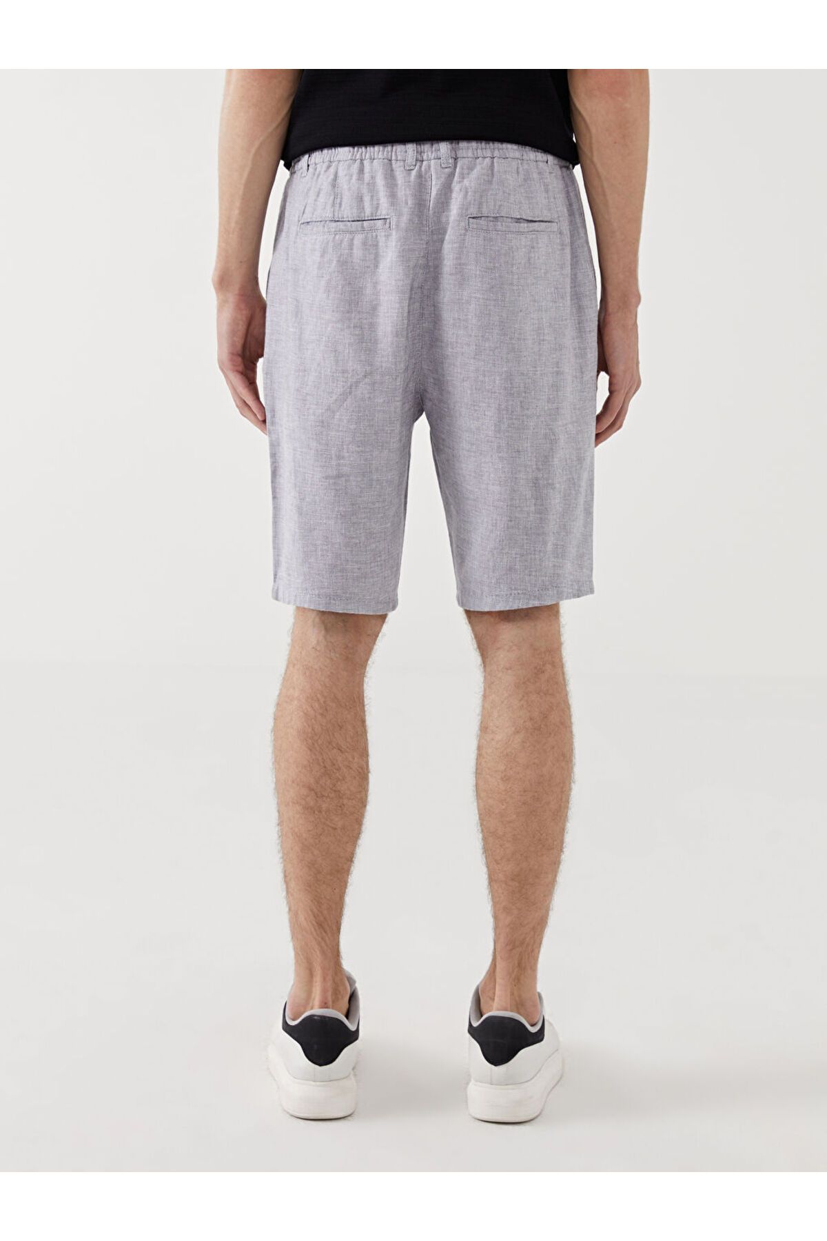 LC Waikiki-Ανδρικό σορτς Standard Mold Linen Blend 4
