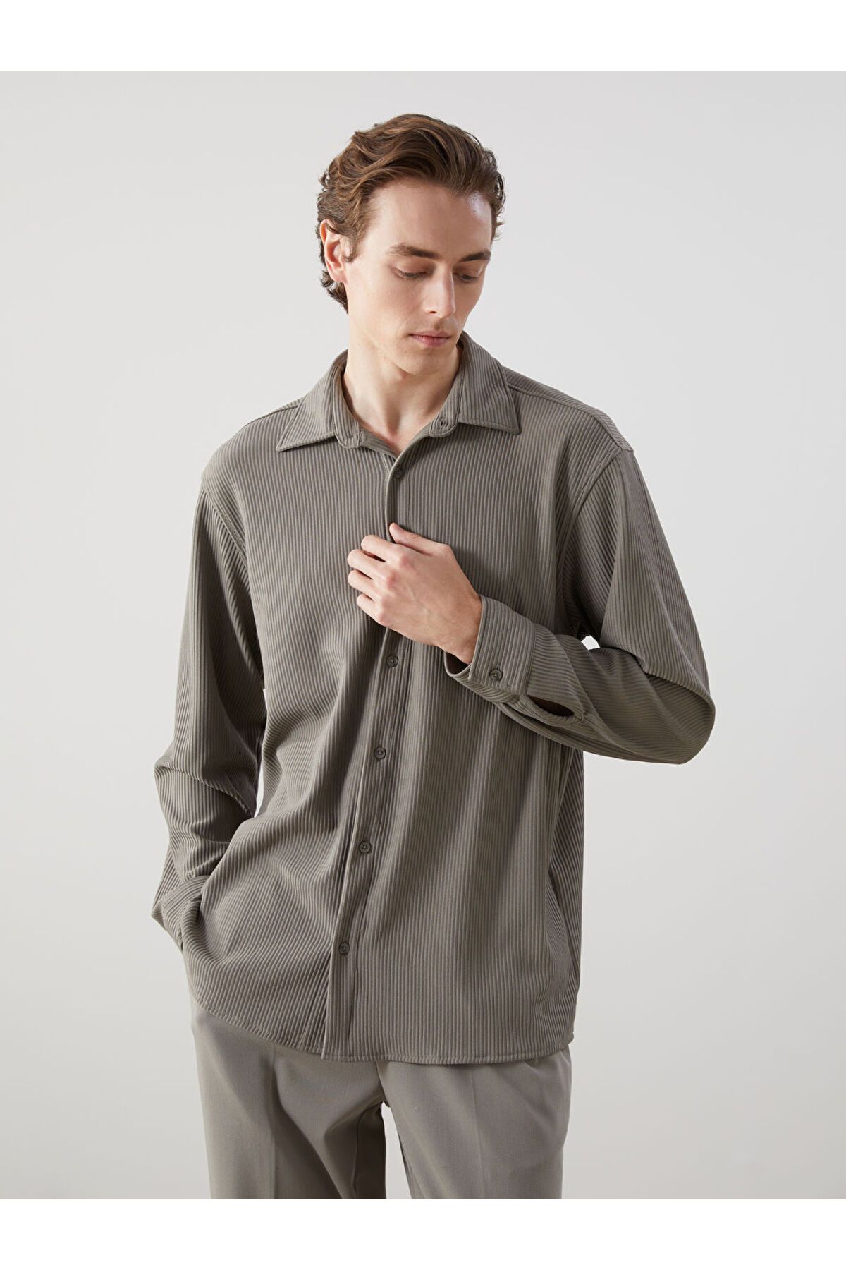 LC Waikiki Cămașă Pentru Bărbați Cu Mânecă Lungă Lcw Vision Comfortable Fit Masculin - L