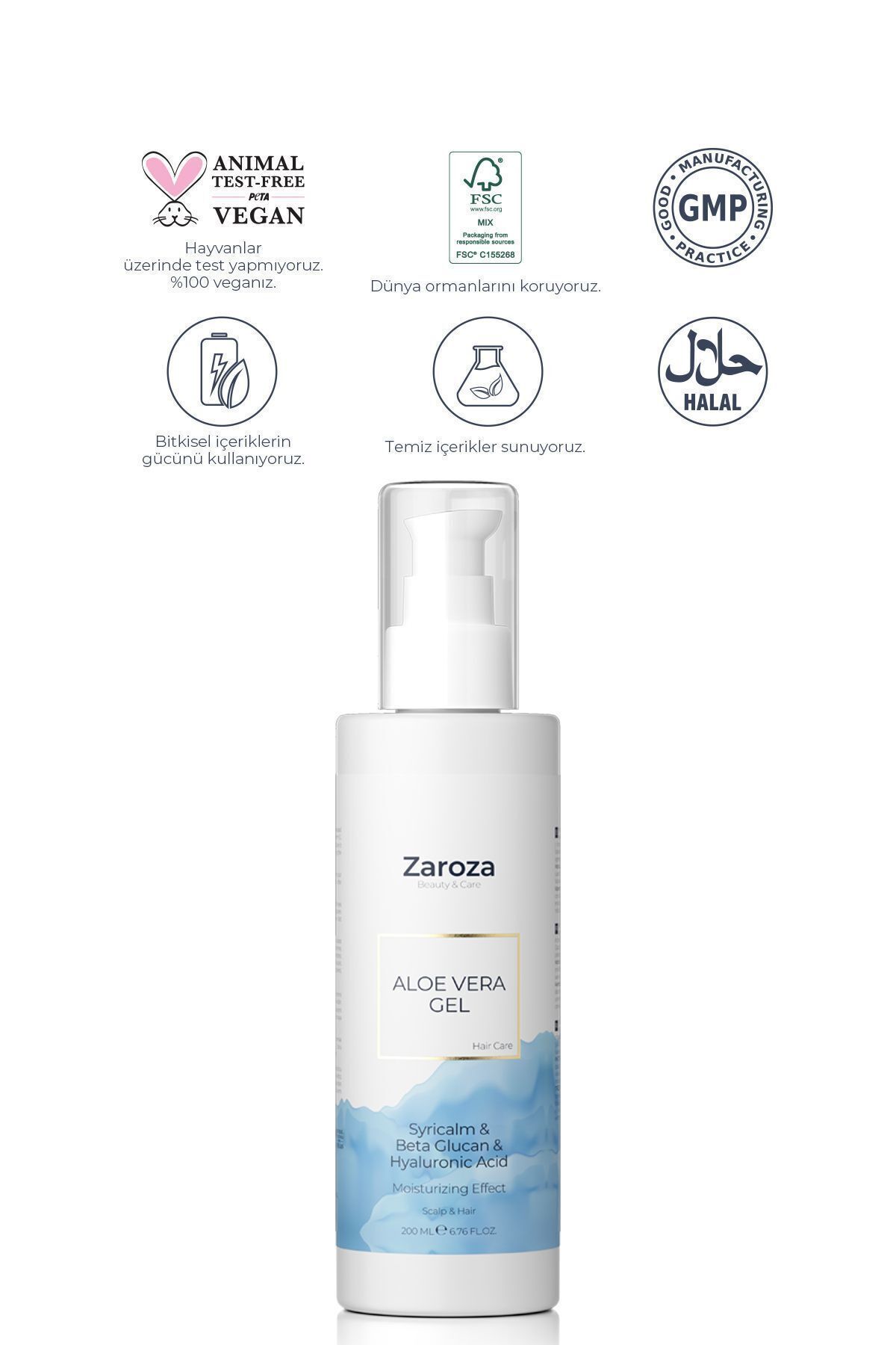 ZAROZA-Scalp Moisturizing Aloe Vera Gel |   Special for Sensitive Scalp - 200 ml 2