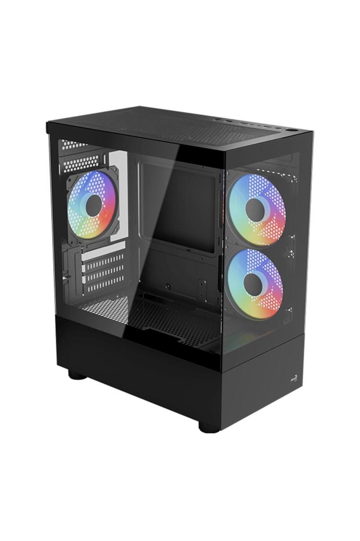 Aero AEROCOOL VIEWPORT MINI ARGB 3*12CM FANLI TEMPERLİ CAM YAN ÖN PANEL USB 3.0 MATX KASA