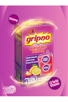 NAZO GRİPNO_GÜNLÜK VİTAMİNLİ (4 KUTU) ÇİLEK VE LİMON AROMALI TOZ İÇECEK