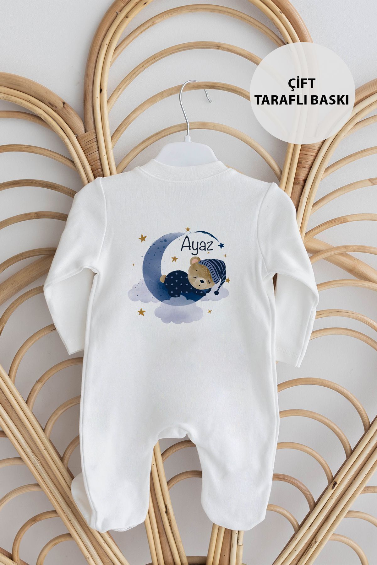 Lilabio %100 Organik Isme Özel Isimli 10lu Hastane Çıkışı Ayıcık fotoğrafı 4 (önizleme)