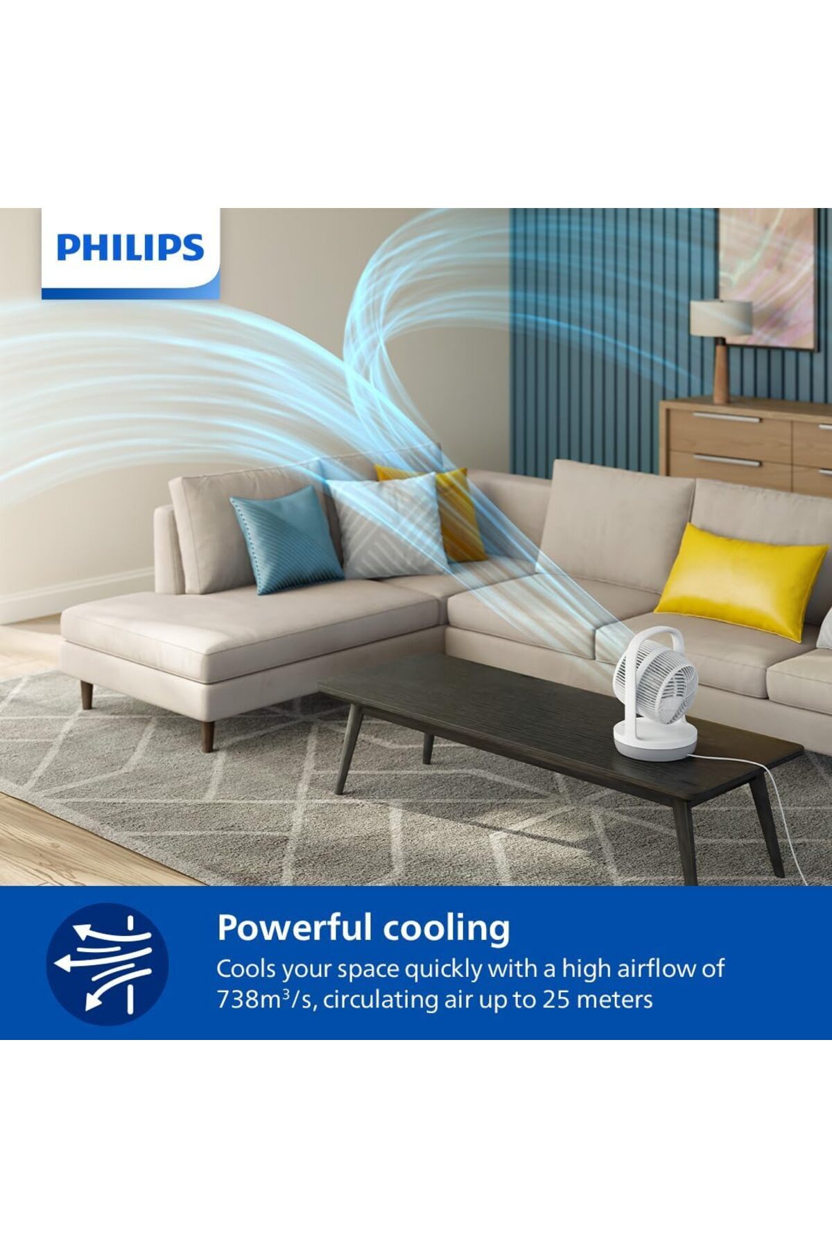 مروحة طاولة سلسلة 2000 CX2050/00 - تدفق هواء 738 م...