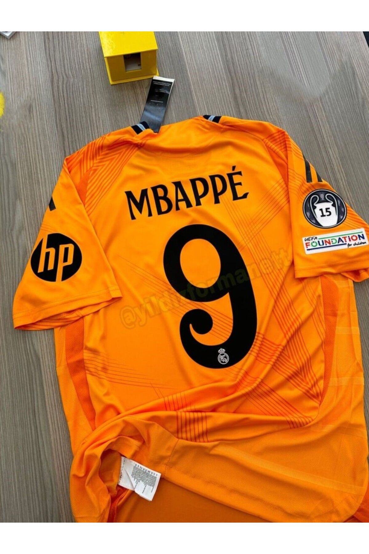 BYSPORTAKUS R.e.a.l M.a.d.r.i.d 2024/25 Yeni Sezon Kylian Mbappe Deplasman Forması (ORANGE)