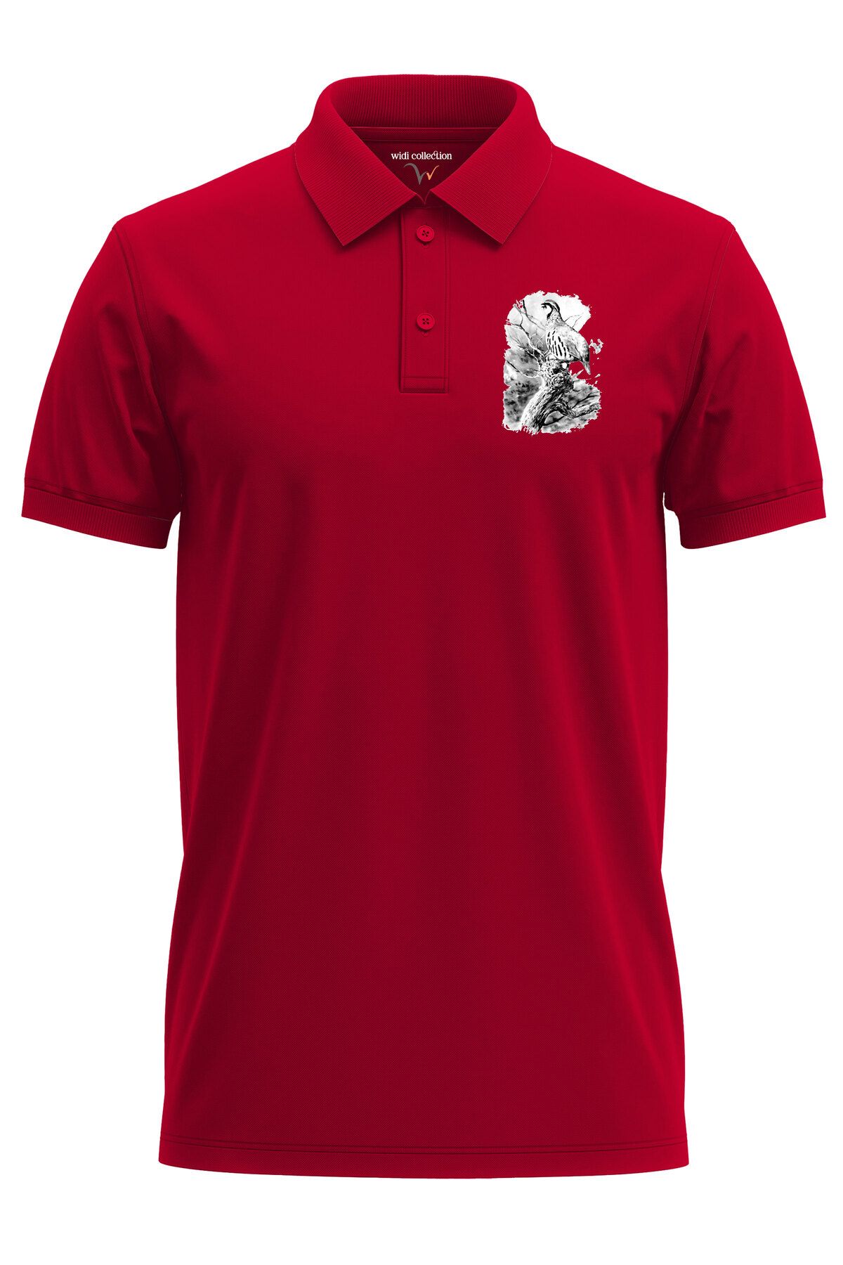 WİDİ Avcılık Hunting Keklik Avcılığı Yaban Hayatı Vahşi Yaşam Baskılı Regular Fit Polo Yaka T-Shirt