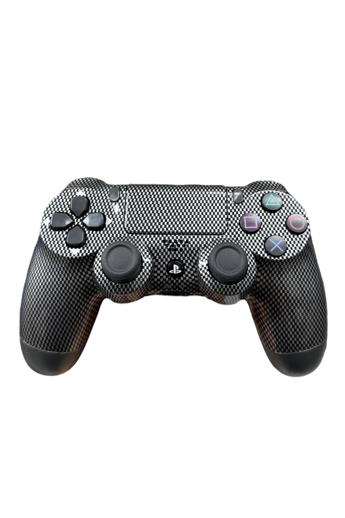 CRKTEKNOLOJİ Ps4 Kablosuz Gamepad Garantili Joystıck Yenilenmiş Gamepad Controller - Carbon Black