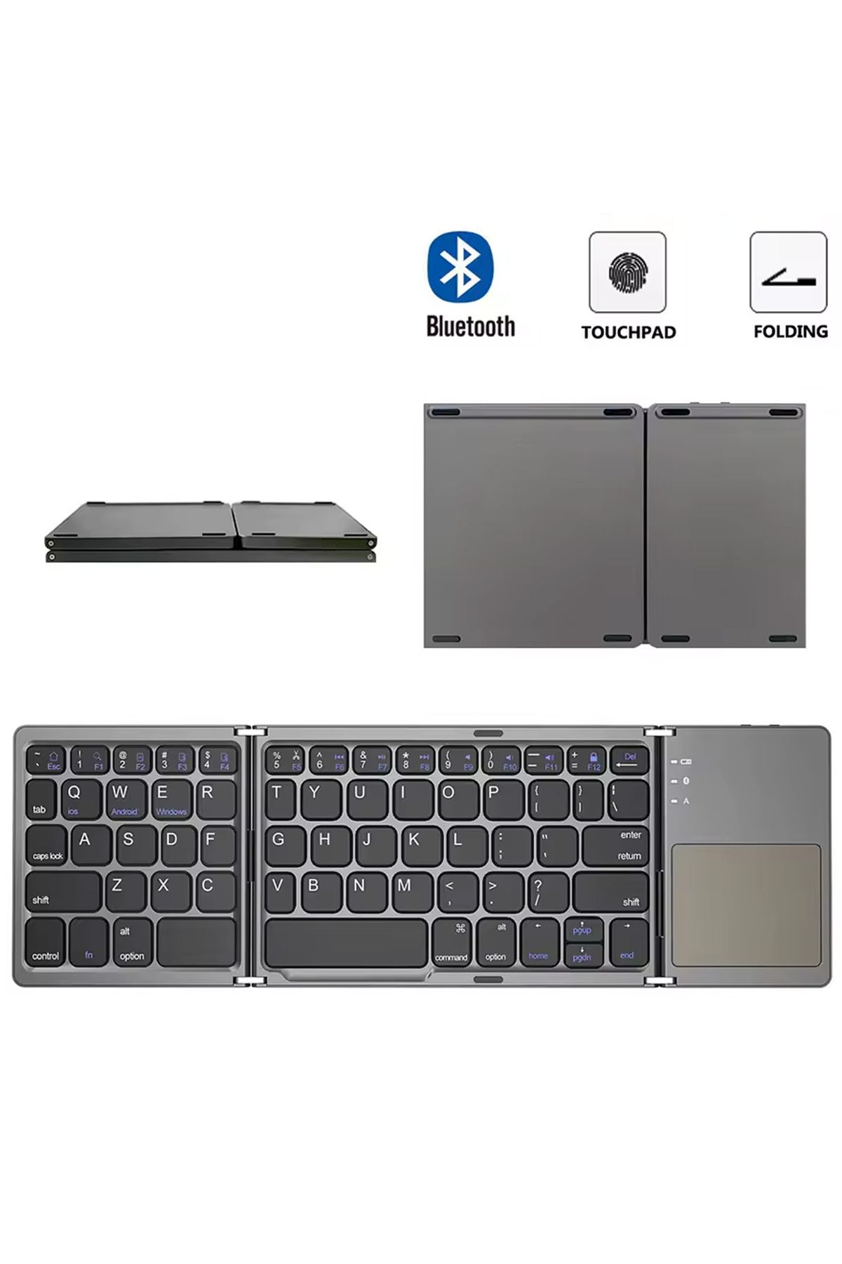 EXENAR Katlanabilir Bluetooth Mini Klavye Bluetooth Keyboard Telefon Tablet Bilgisayar Uyumlu Touch Pad