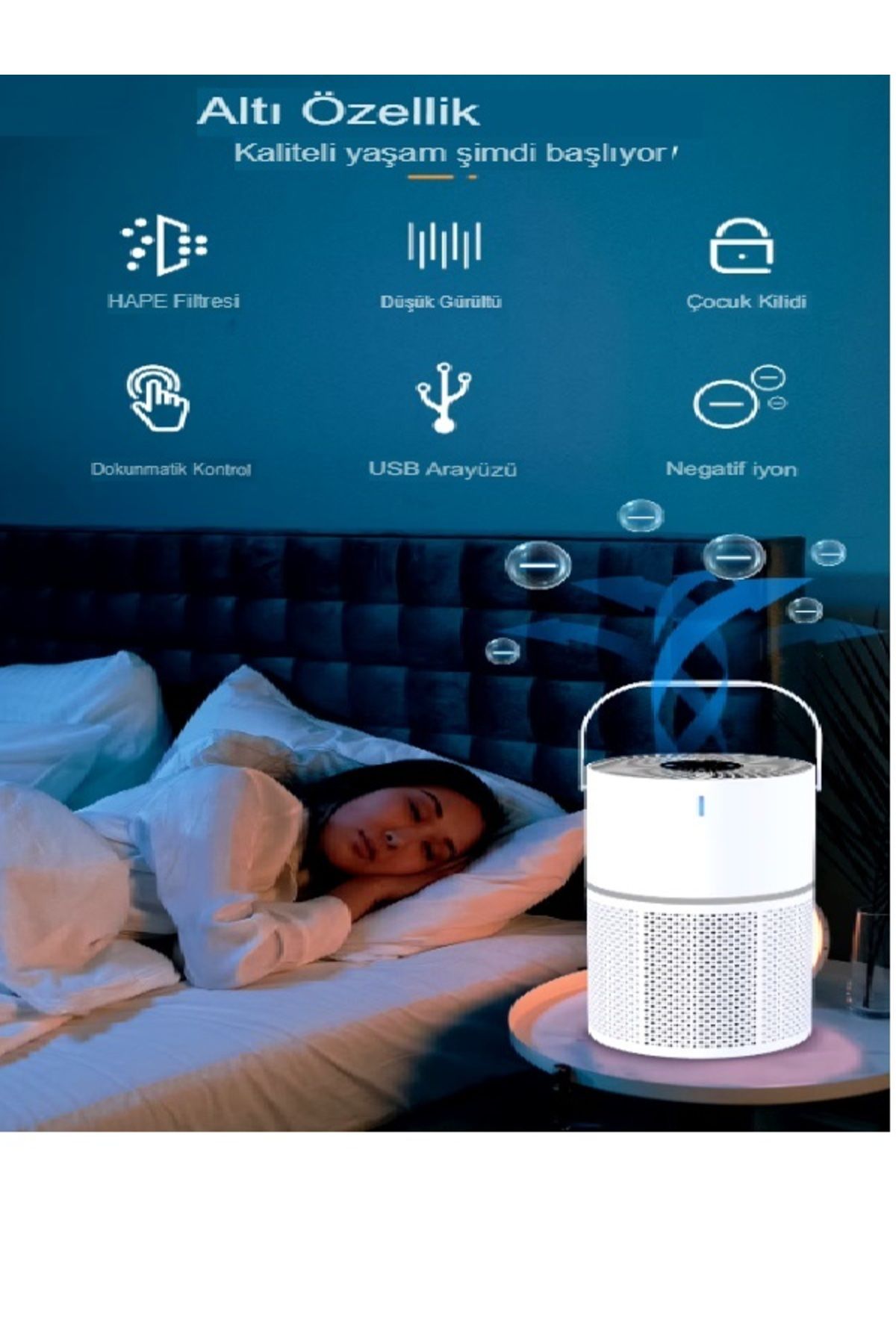 WINBEST Portable Air Purifier Taşınabilir Aroma Hava Temizleme Cihazı Aroma Difüzör Gl-K802