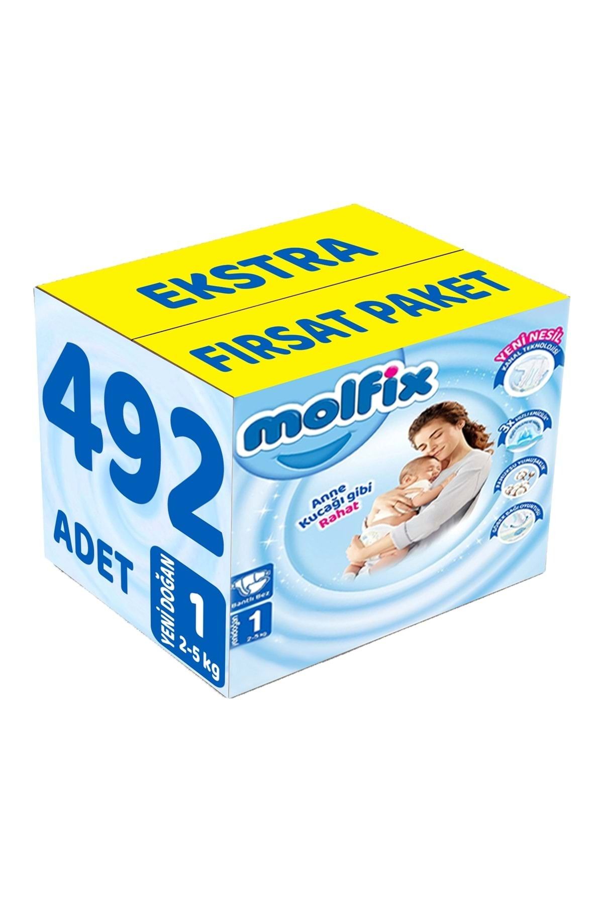 Molfix Bebek Bezi Beden:1 (2-5Kg) Yeni Doğan 492 Adet Ekstra Fırsat Pk