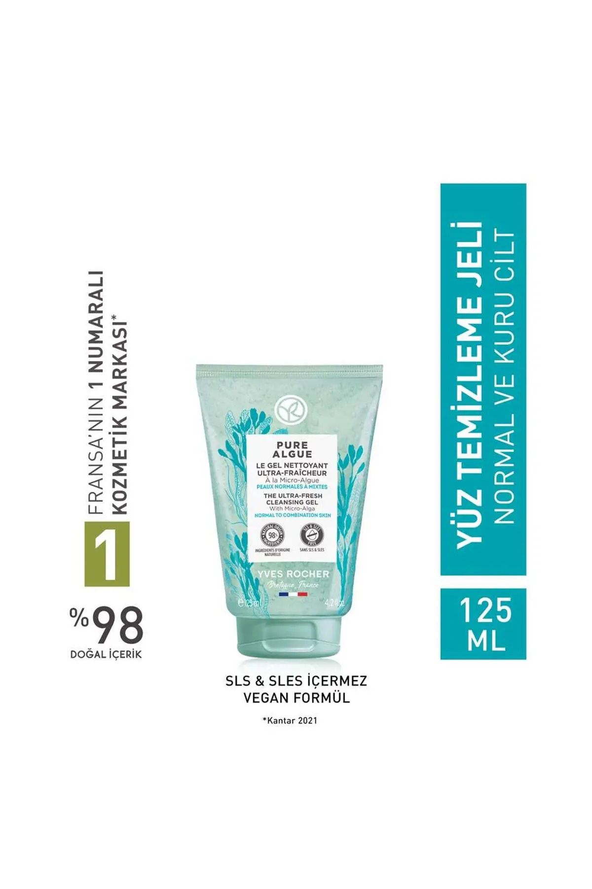 Yves Rocher Yüz Yıkama Jeli - Normal ve Kuru Cilt / Pure Algue-125 ml