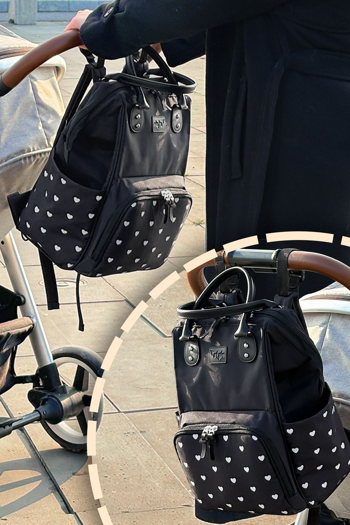 Stylo-Paris X Pro - Women & Mother Baby Care Backpack, Hearted 8