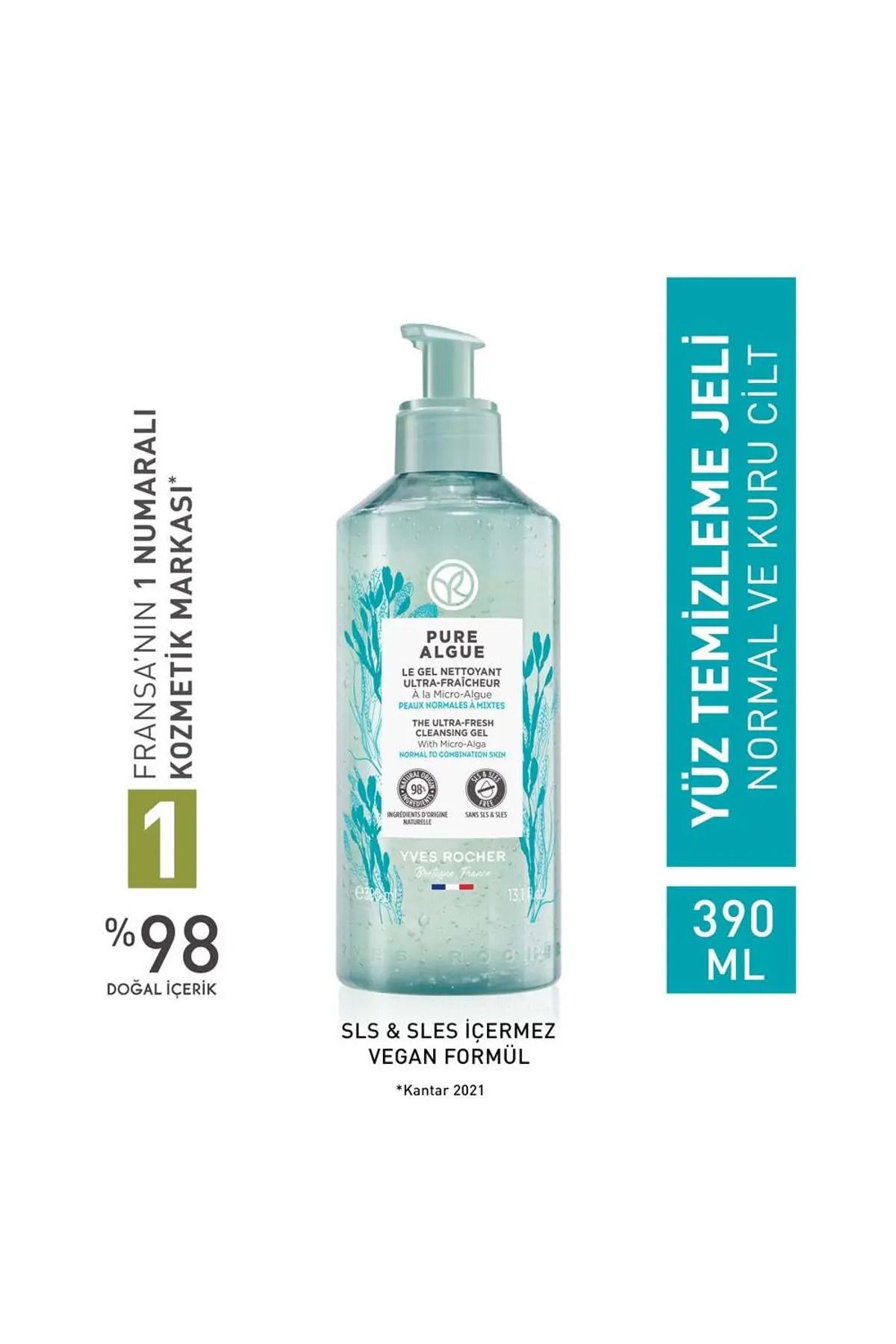 Yves Rocher Yüz Yıkama Jeli - Normal ve Kuru Cilt / Pure Algue-390 ml