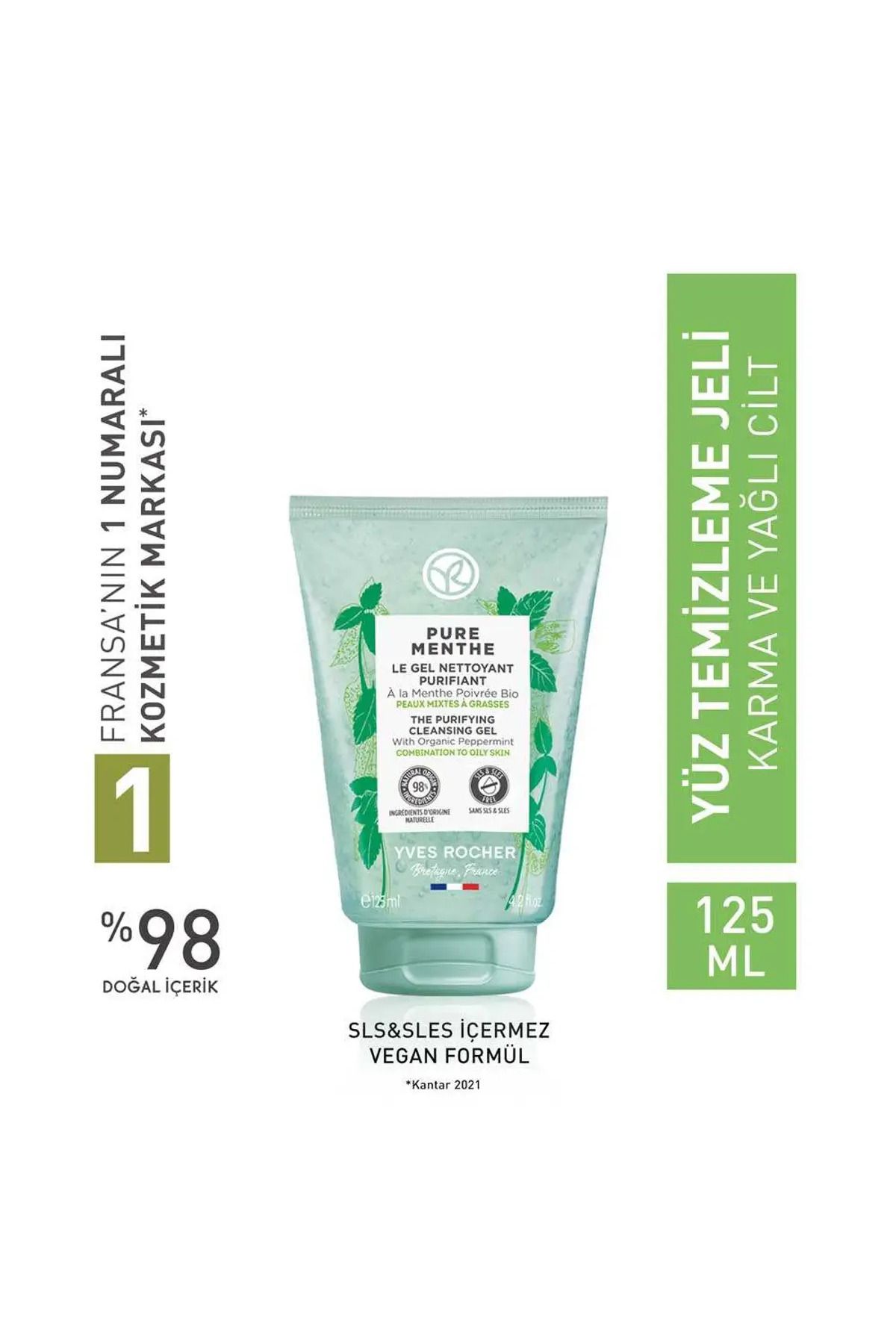 Yves Rocher Yüz Yıkama Jeli - Karma ve Yağlı Cilt / Pure Menthe- 125 ml