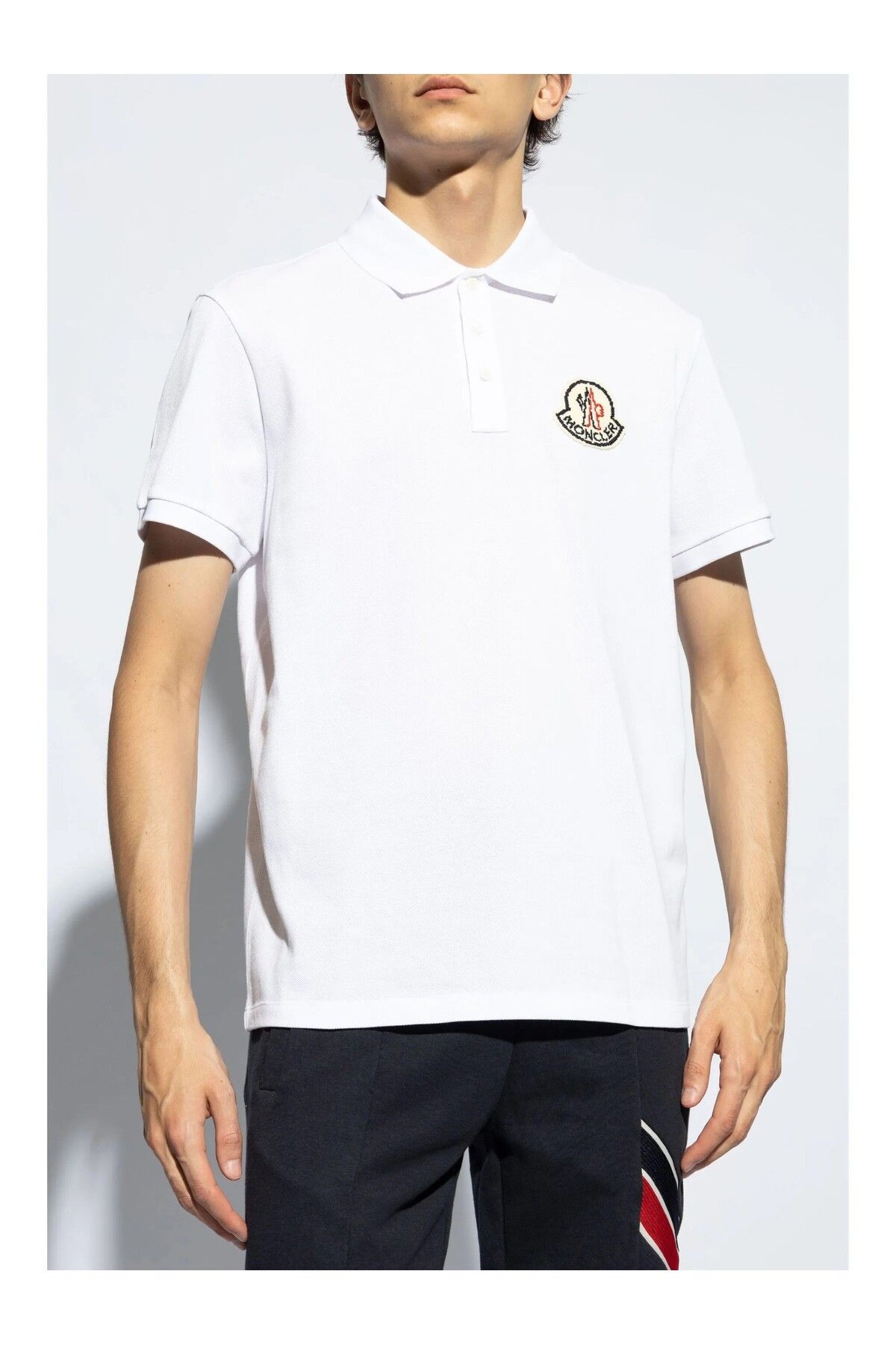 Moncler logo-patch cotton polo shirt