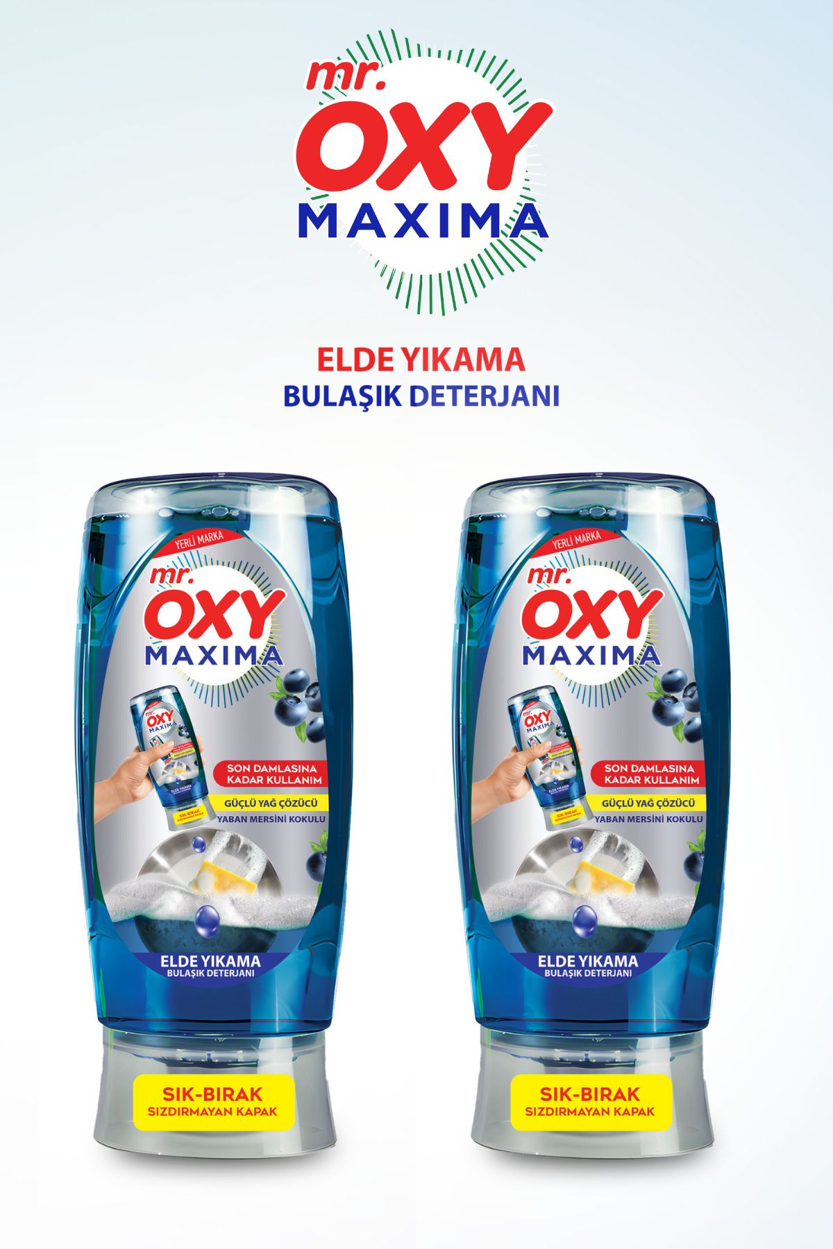 MR.OXY Mr. Oxy Maxima Elde Yıkama Bulaşık Deterjanı Yaban Mersini Kokulu 2*500 ML