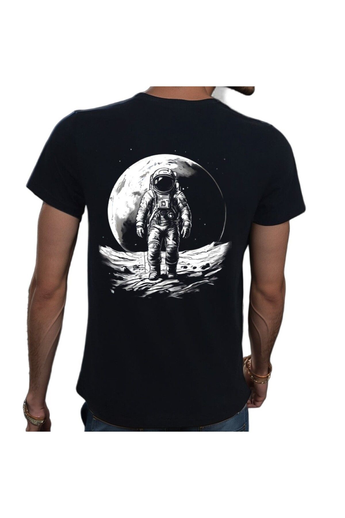 Beyaz Penguen Astronaut T-Shirt