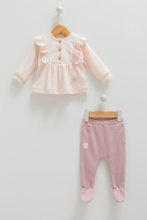 Caramell KIZ BEBEK TAKIMI %100 PAMUK FIRFIR DETAYLI (1-3 , 3-6 AYLAR PATİKLİ ...