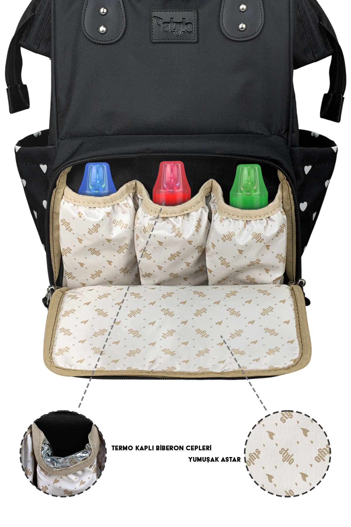 Stylo-Paris X Pro - Women & Mother Baby Care Backpack, Hearted 5