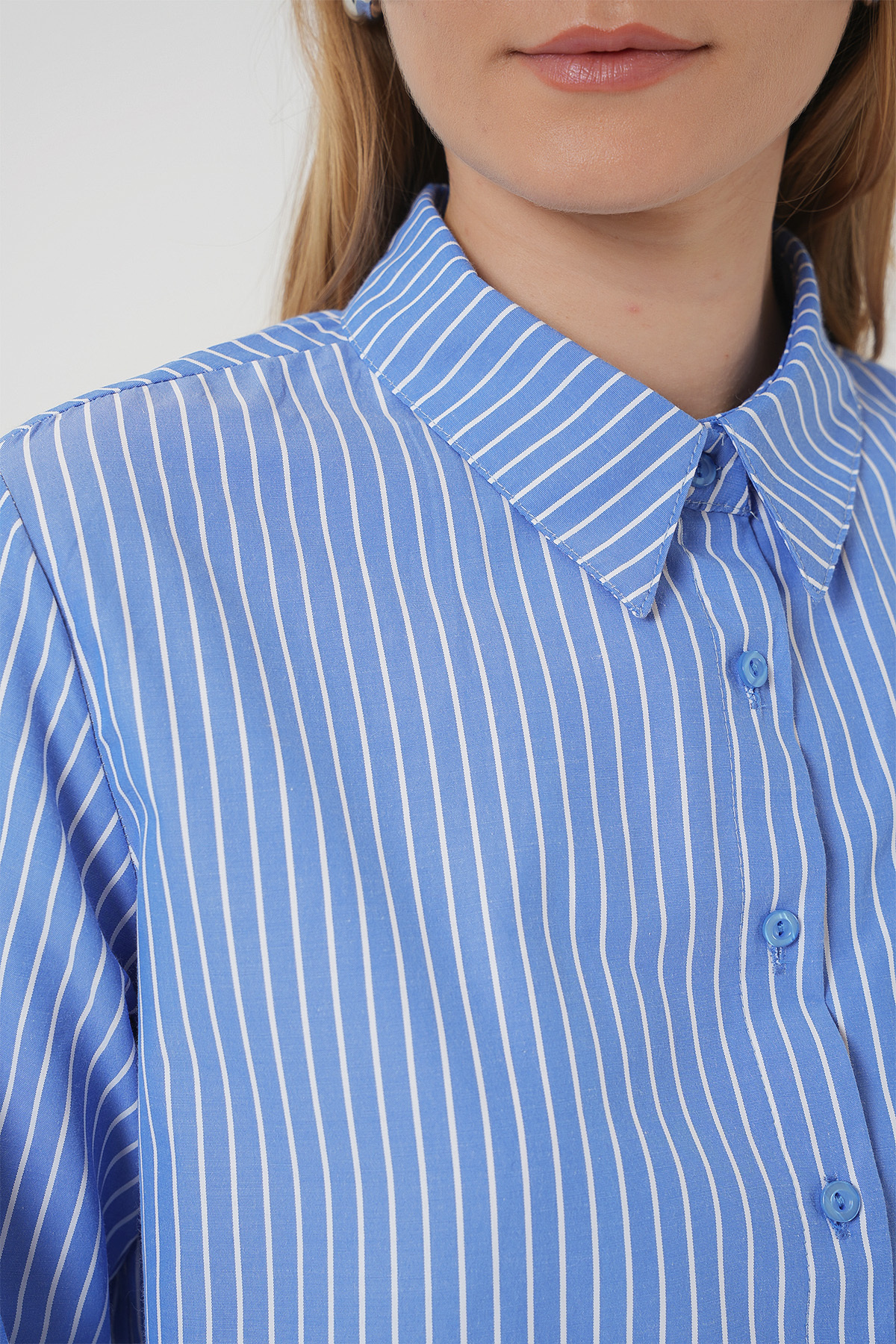 Bigdart-20276 Blue Striped Long Sleeve Shirt 5