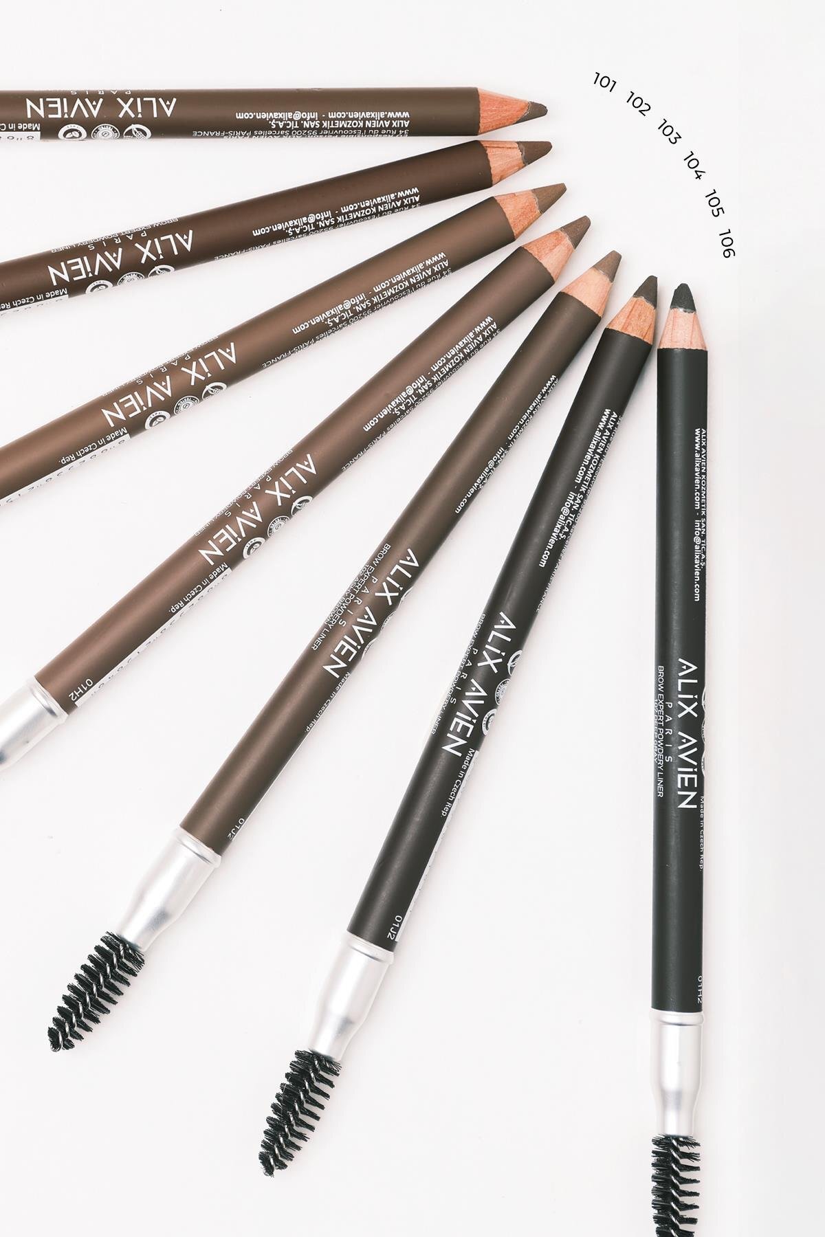 Fırçalı Yumuşak Uçlu Belirginleştirici Kahverengi Kaş Kalemi-Eyebrow Expert Powdery Liner 103 Brown — قهوه‌ای ALIXBL02 — تصویر 6 از 7