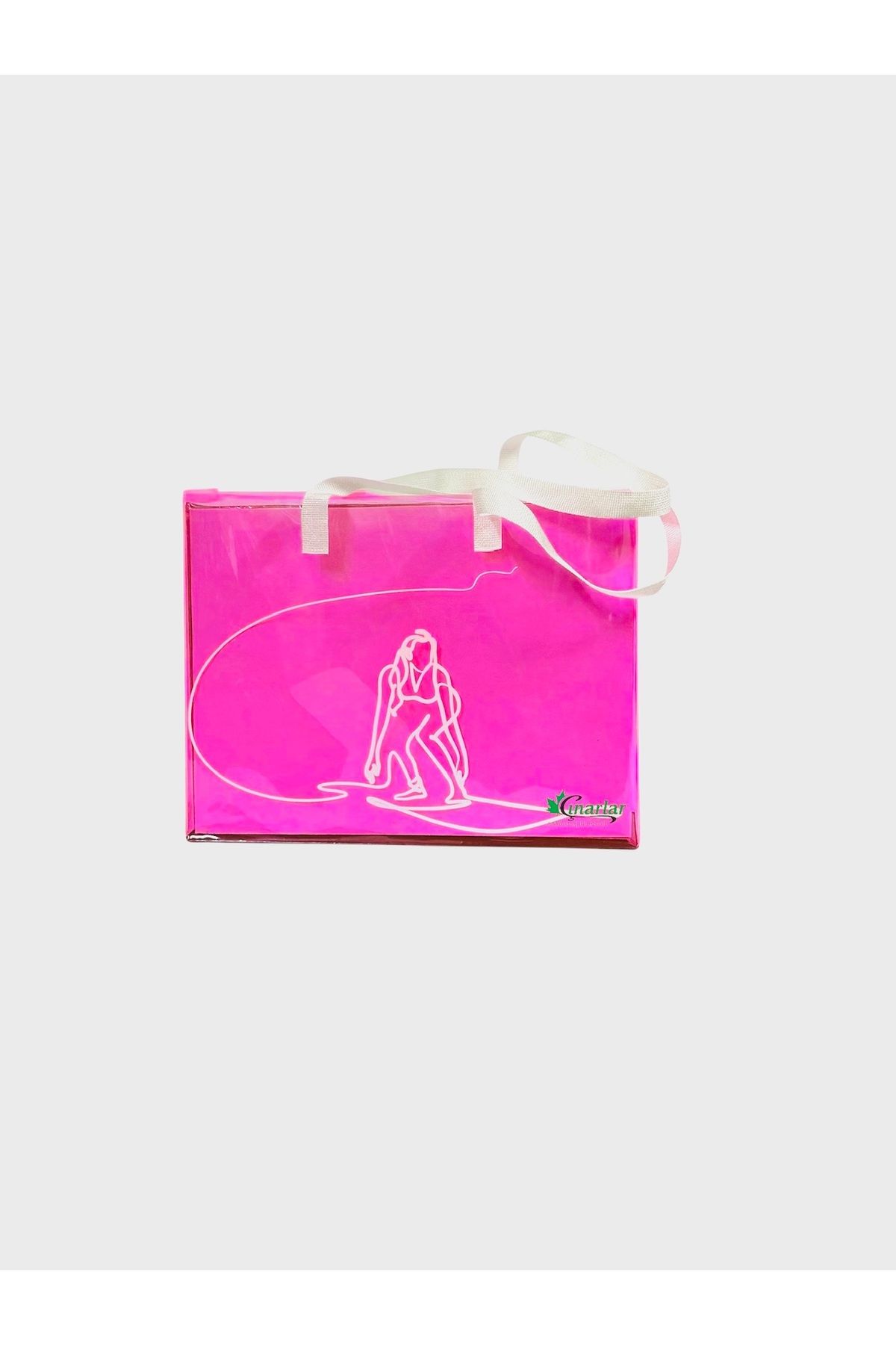 Beach Time Pembe Pvc Baskılı Plaj Çantası