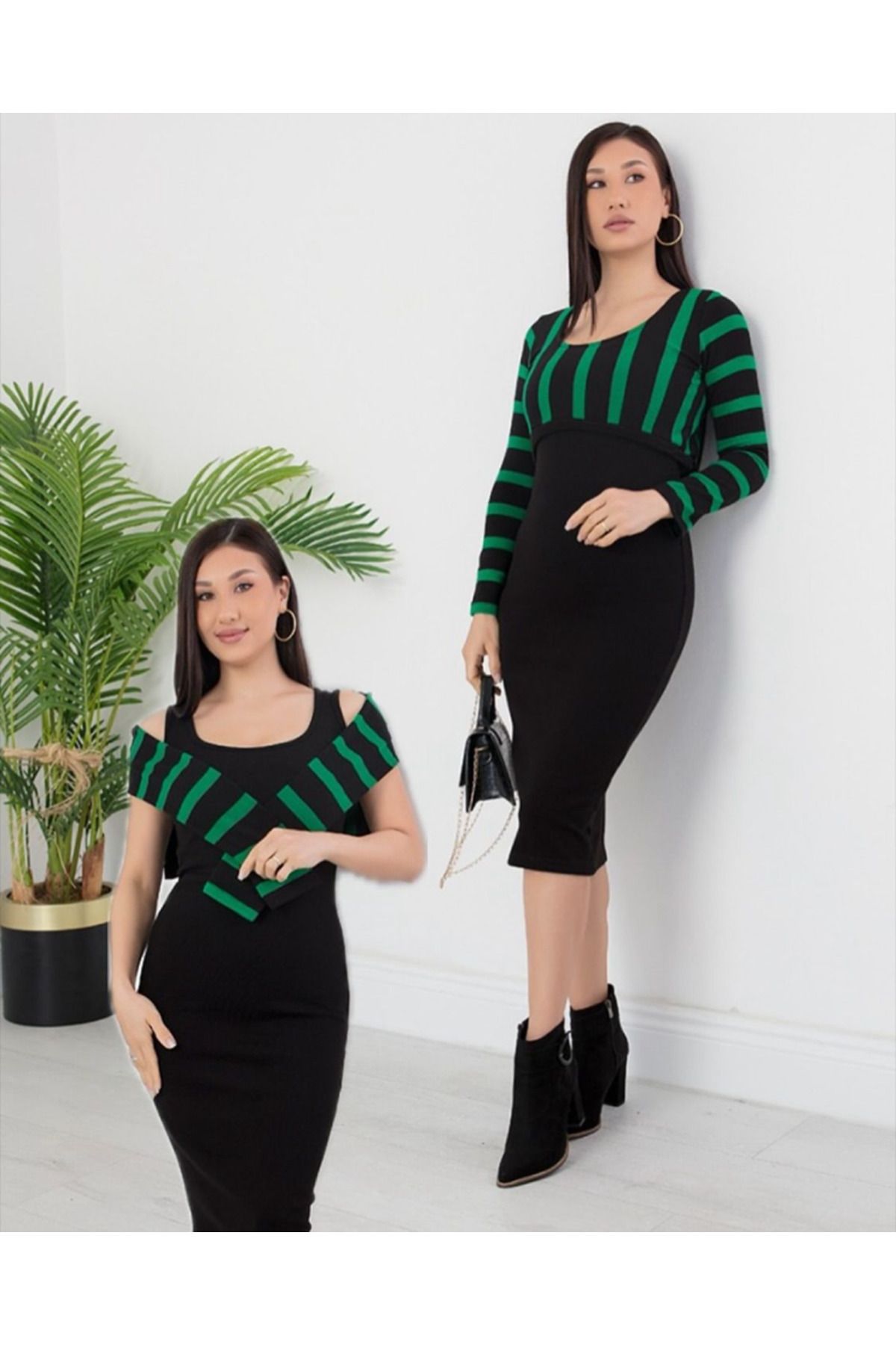 RKFashion Kadın Uzun Kollu Büstiyer Ve Askılı Mini Elbise Fırsat ürün Ikili Takım