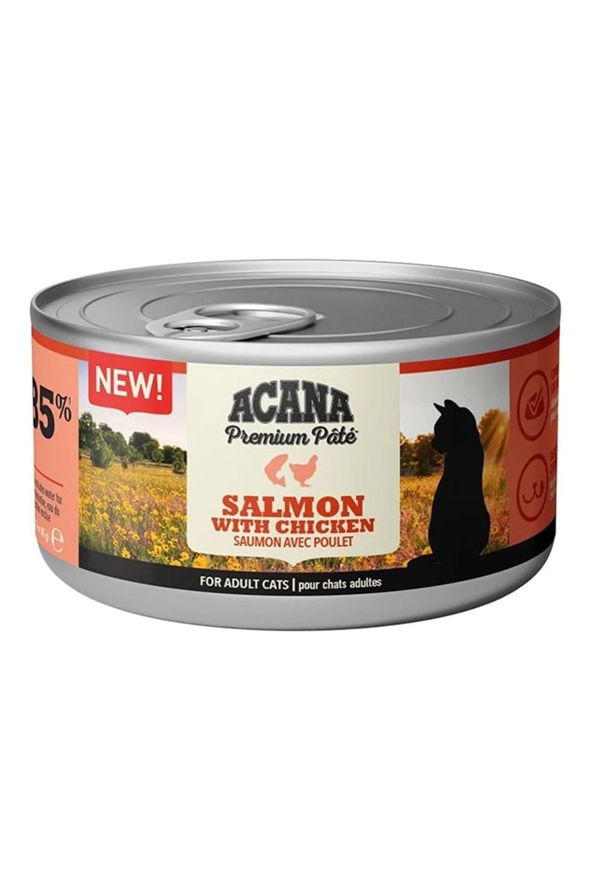 Acana Premium Pate Somon Balıklı ve Tavuklu Ezme Yetişkin Kedi Konservesi 85gr