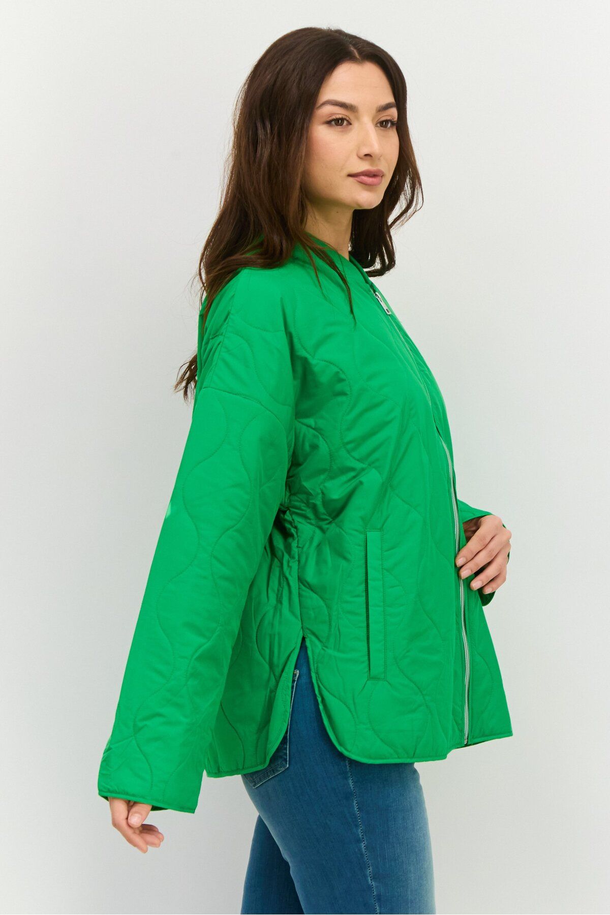 Esprit-Women Quilted Softshell Jacket, Green 4