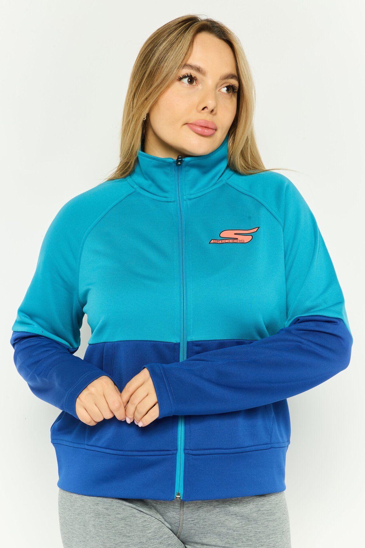 SKECHERS-Women Sportswear Fit Long Sleeves Training Sweatshirt, Blue 1