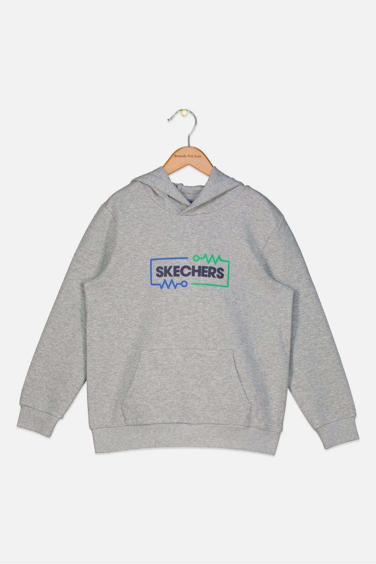 SKECHERS-Kids Boy Sportswear Fit Long Sleeve Hooded Sweatshirt, Grey 1