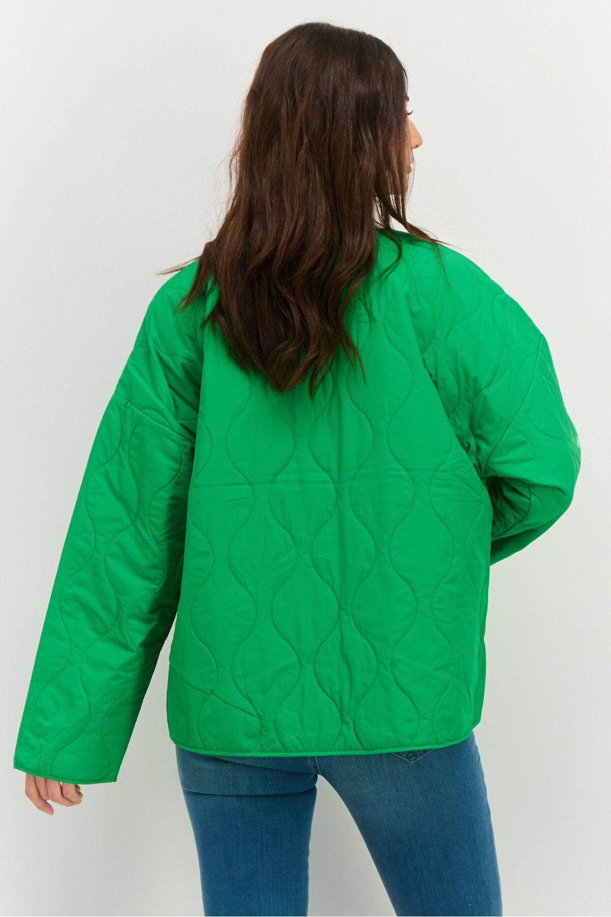 Esprit-Women Quilted Softshell Jacket, Green 2