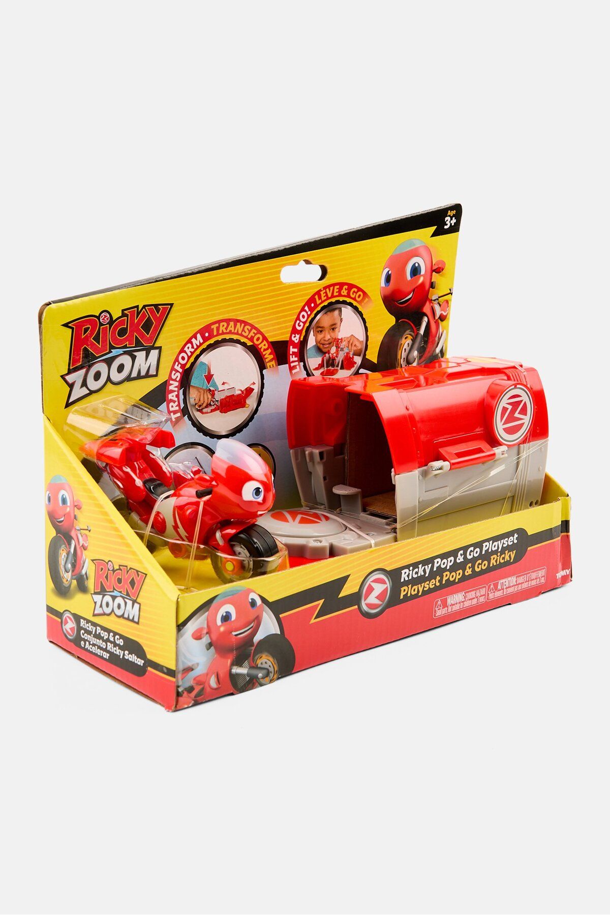 Tomy-Ricky Zoom Push Pop Playset Action Figure, Red 3