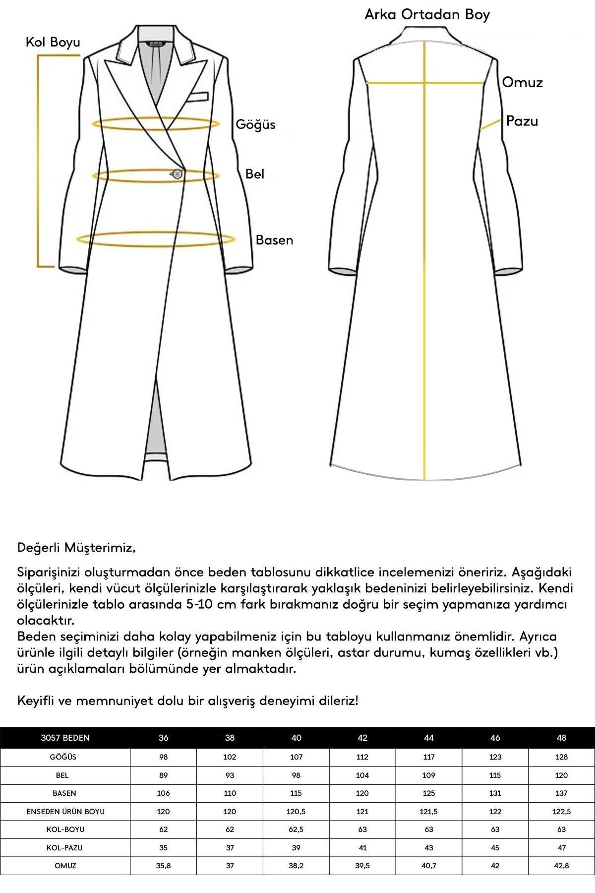 Olcay  Çıt Çıt Kapamalı Belden Bağlamalı Exclusive Kaban K. KAMEL 3057 - Görsel 8